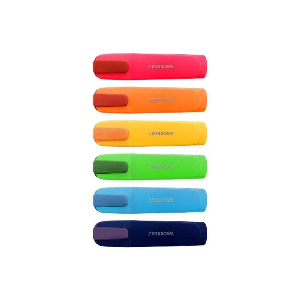 3 J.Burrows Chisel Highlighters Assorted 6 Pack, 3 of 5