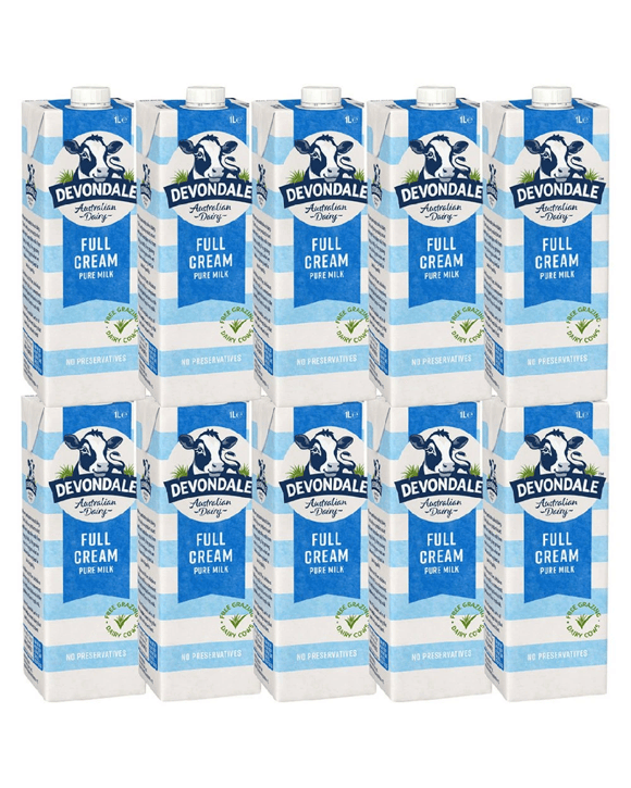 Devondale Full Cream UHT Milk 1L 10 Pack