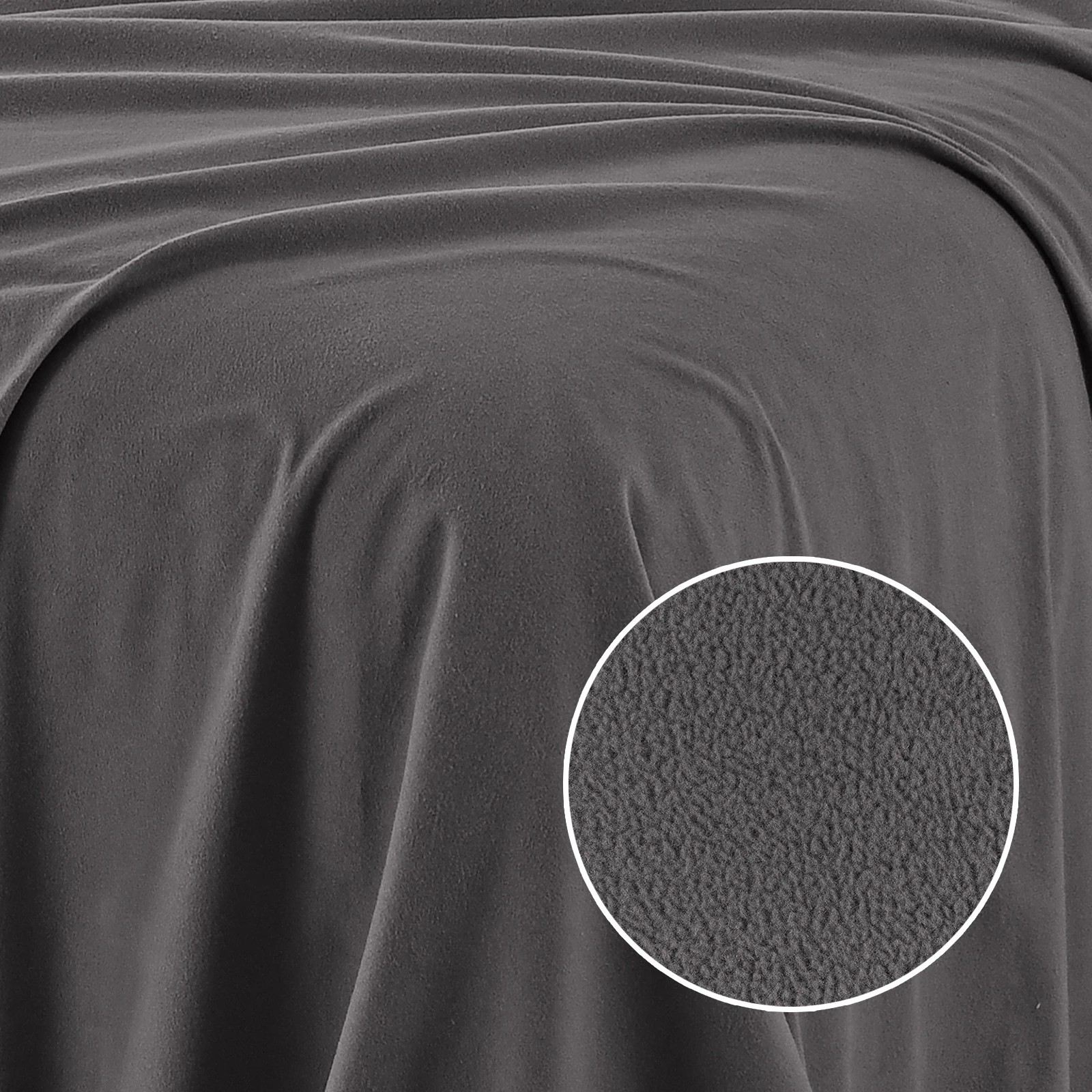 9 Royal Comfort Fleece Flannel Sheet Set Ultra Soft Warm Winter Thermal Bedding - Single Bed - Charcoal, 9 of 10