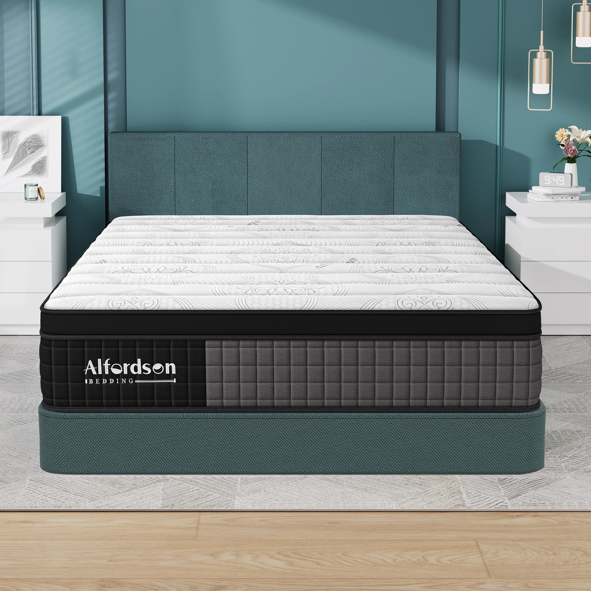 6 Alfordson Mattress 9 Zone Pocket Spring Euro Top 34cm - King Bed, 6 of 10