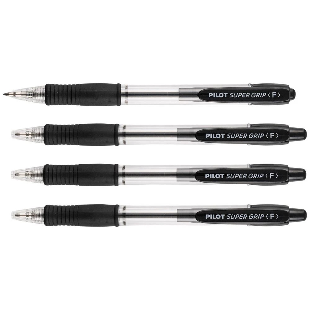 3 PILOT SuperGrip Retractable Ballpoint Fine 0.7mm Black 4 Pack, 3 of 8