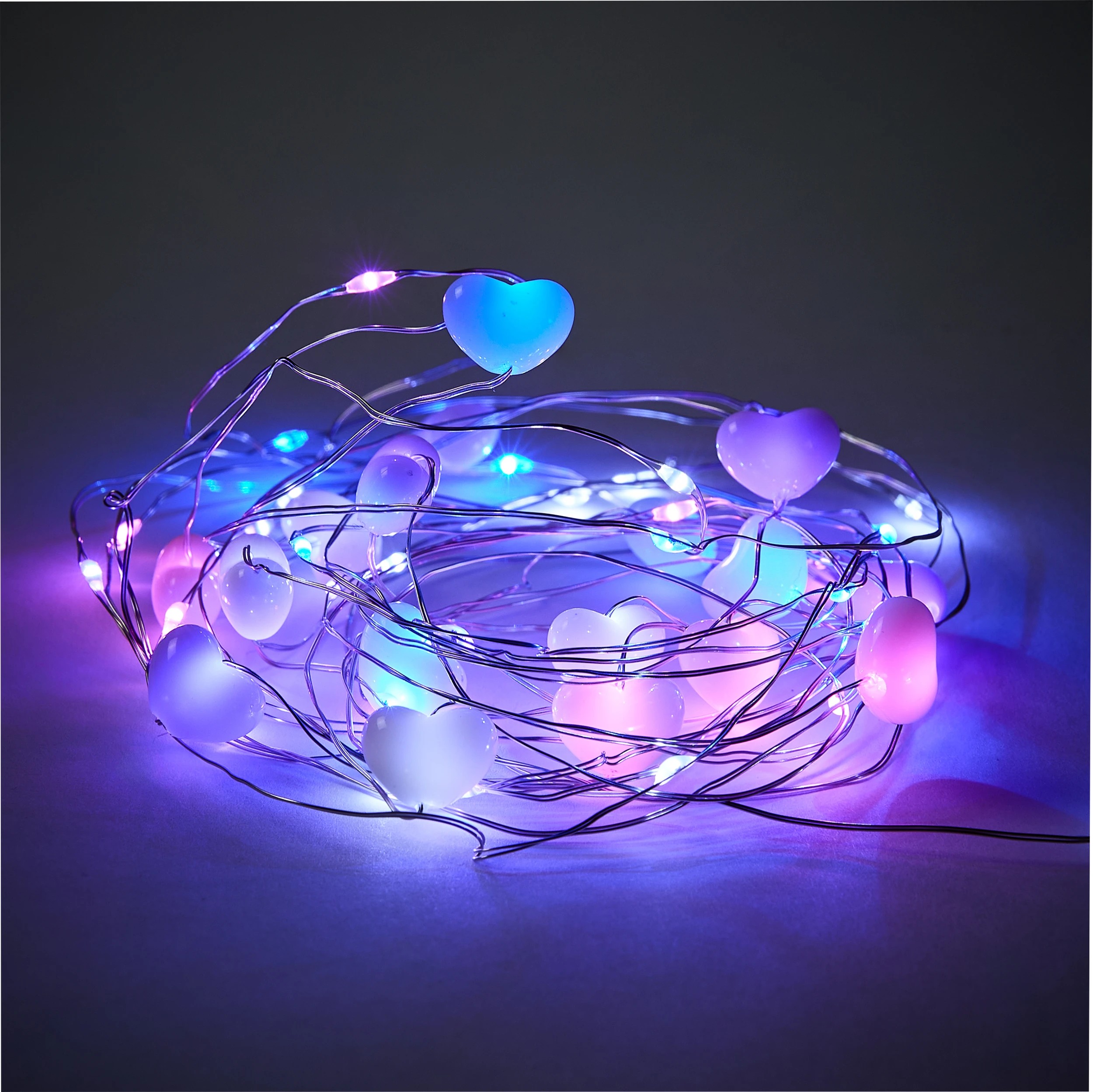 1 Mini Pastel Heart Wire Lights, 1 of 9