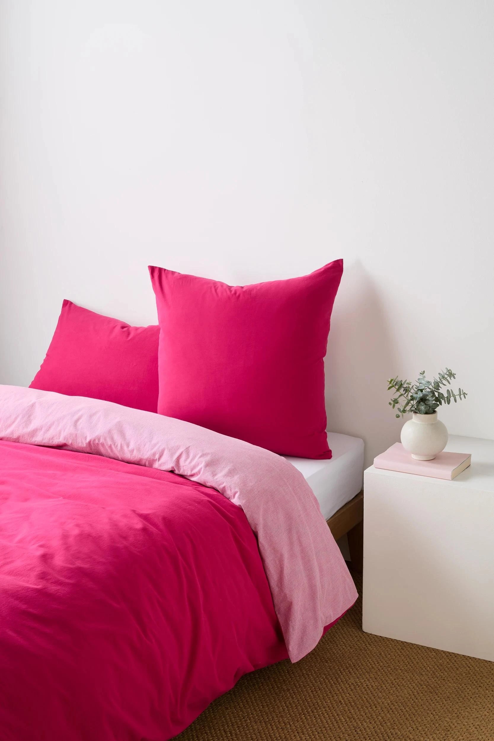 1 Arlo Cotton Stonewash European Pillowcase - Queen Bed - Pink, 1 of 2