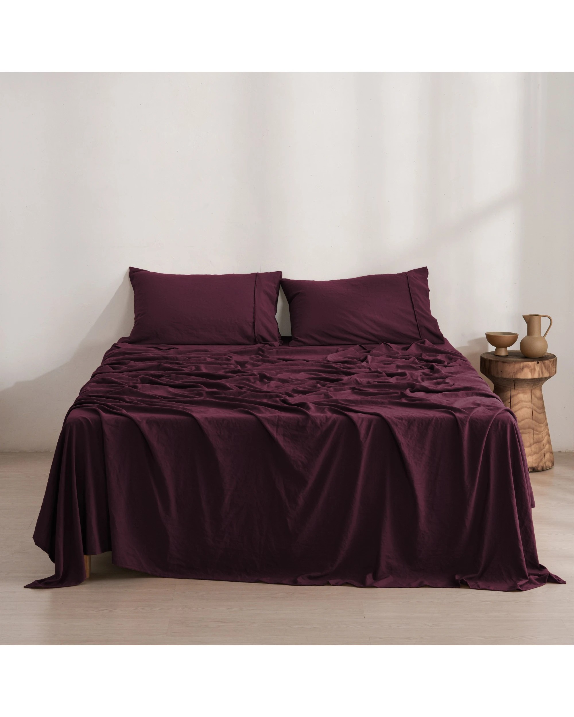 9 Dreamaker Superfine Washed Microfibre Sheet Set - King Bed - Cherry, 9 of 10