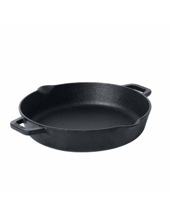 Meyer Pre-Seasoned Cast Iron Induction Double Handle Skillet 26cm - Black