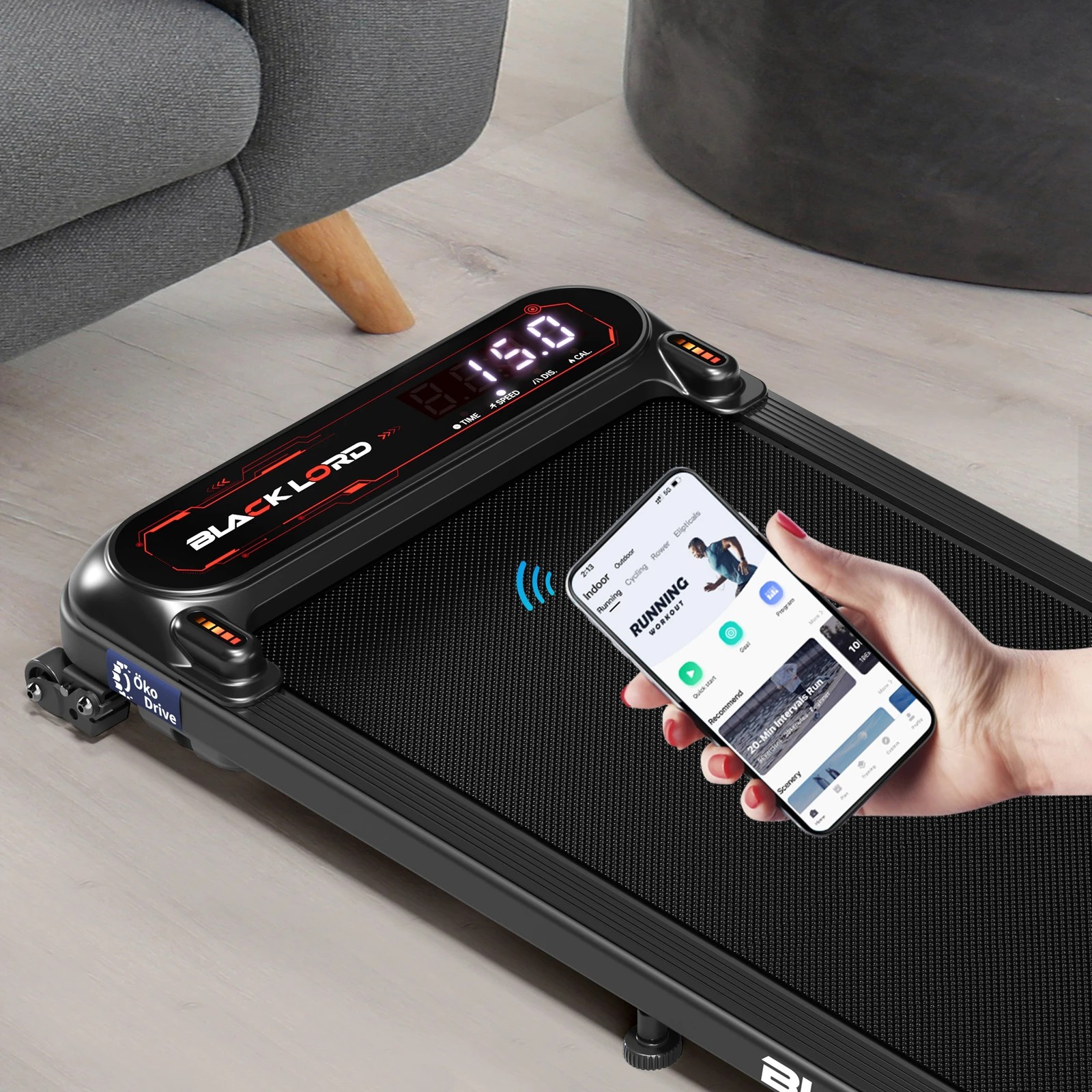 4 Black Lord Treadmill Electric Walking Pad Incline Shock Absorbers Gym - Black, 4 of 10