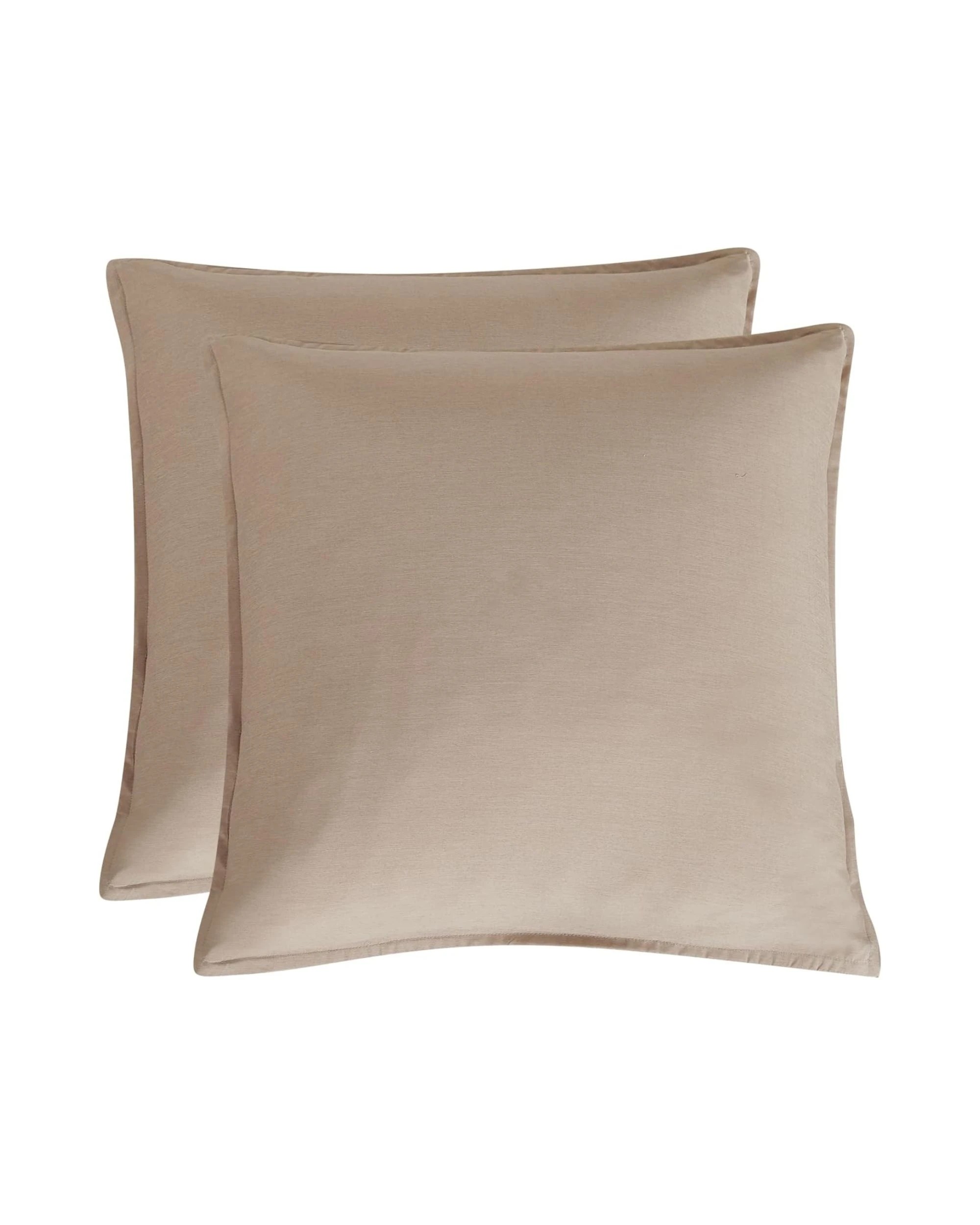 1 Gioia Casa 2-Pack Bamboo Microfibre European Pillowcases Soft Hypoallergenic - Linen, 1 of 5