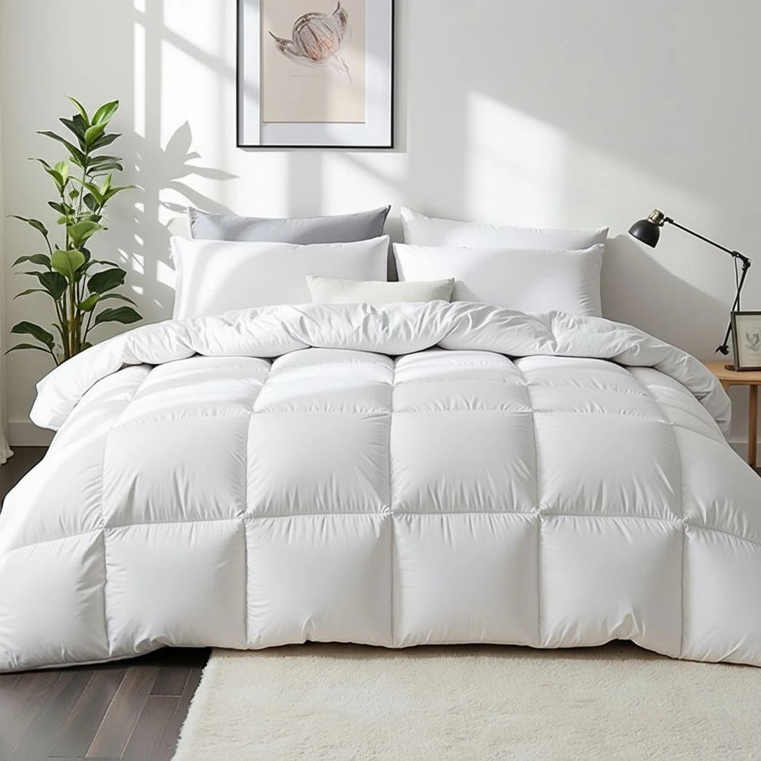 10 Giselle Bedding 700GSM Duck Down Feather Quilt Duvet Doona Winter Blanket - Single Bed - White, 10 of 10