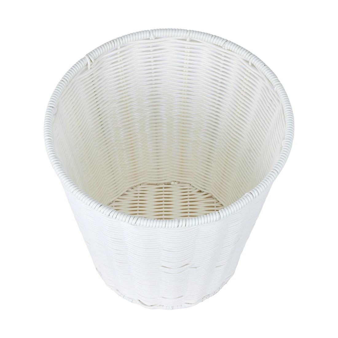 1 White Rattan Look Waste Bin, 1 of 6