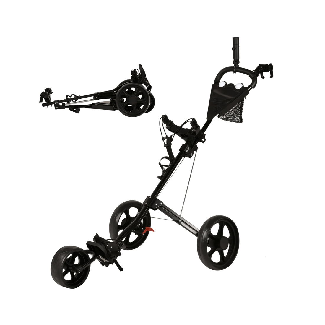 1 Advwin Foldable Golf Push Cart with 3-Wheel - Black, 1 of 6