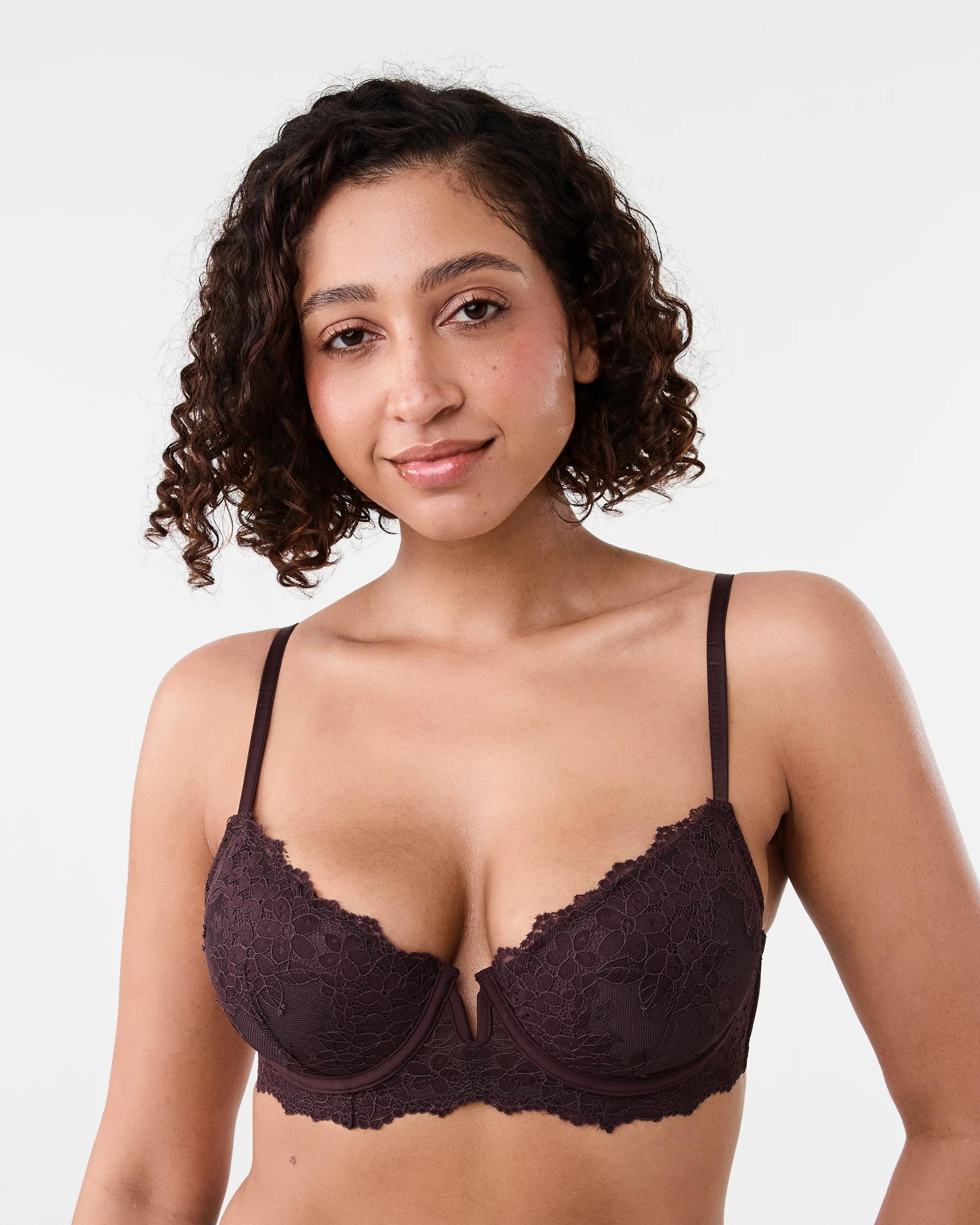 1 Co-ordinated Lace T-shirt Bra Choc Chip