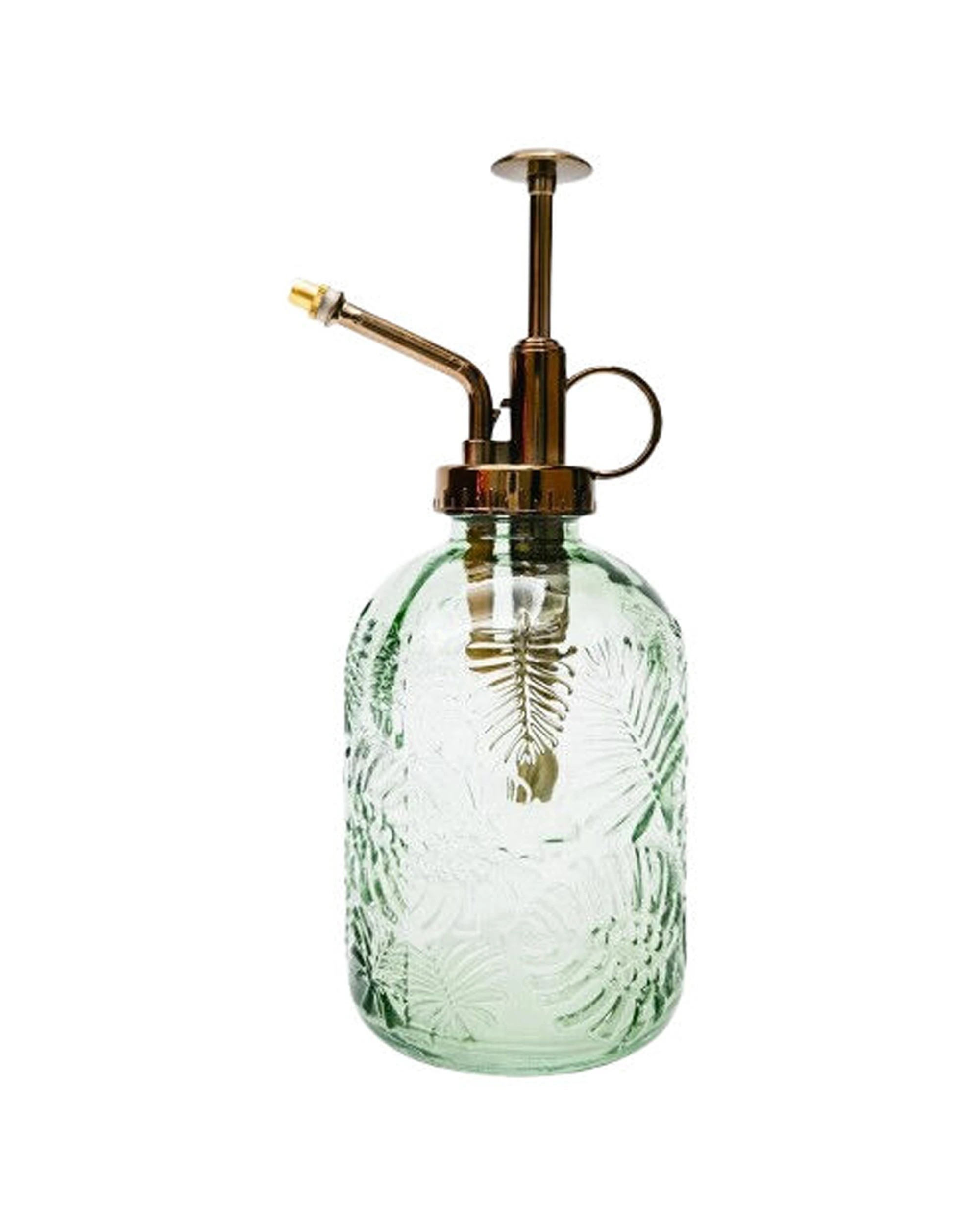 1 Urban Tropical Water Mister Plant Watering Container 20cm Glass Metal Nozzle - Green, 1 of 3
