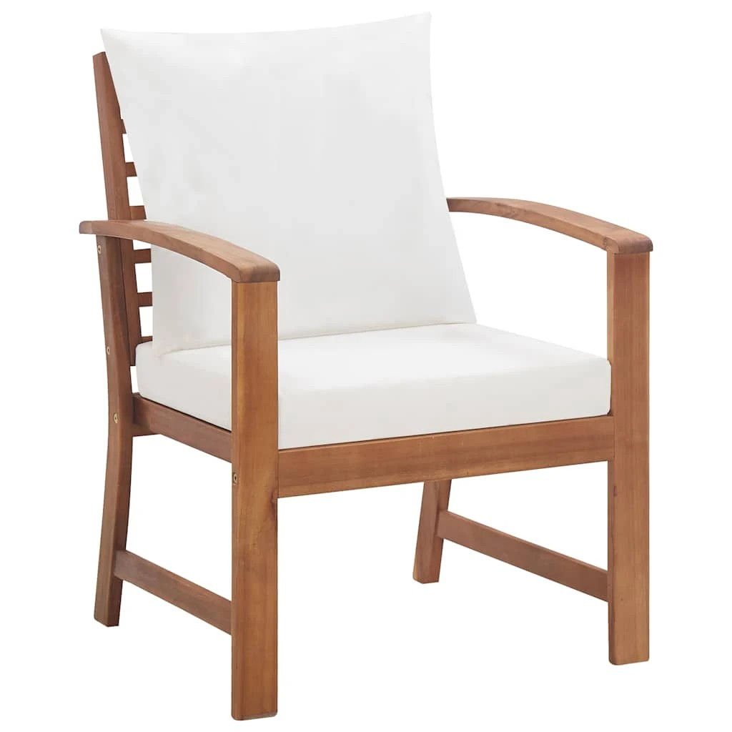 8 Vidaxl 4 Piece Garden Lounge Set With Cushions Solid Acacia Wood - White, 8 of 8