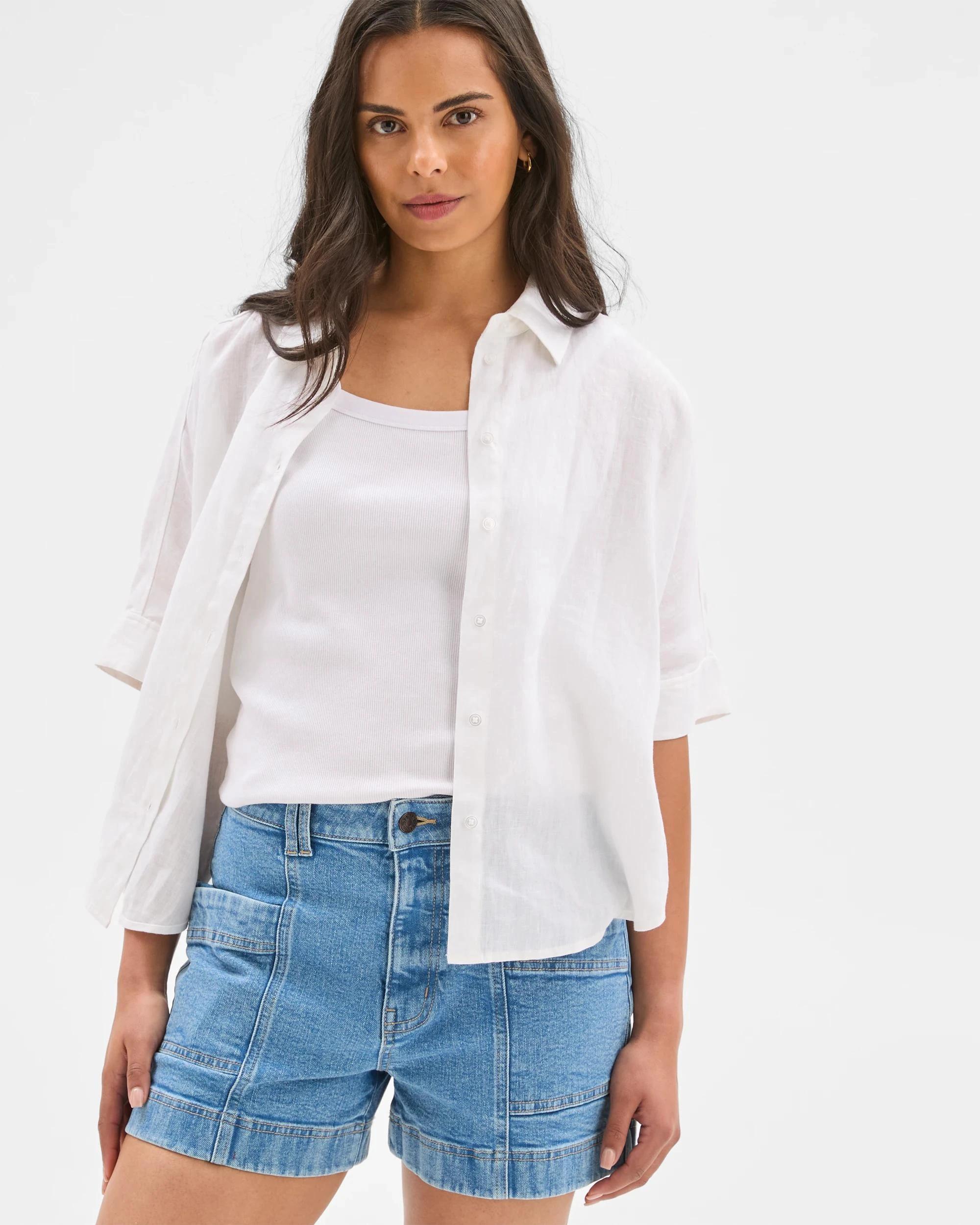 2 Target High Waist Panelled Denim Shorts ERA BLUE, 2 of 6