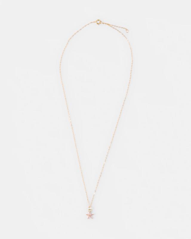 Gold Plated Sterling Silver 925 Cubic Zirconia Flower Neck
