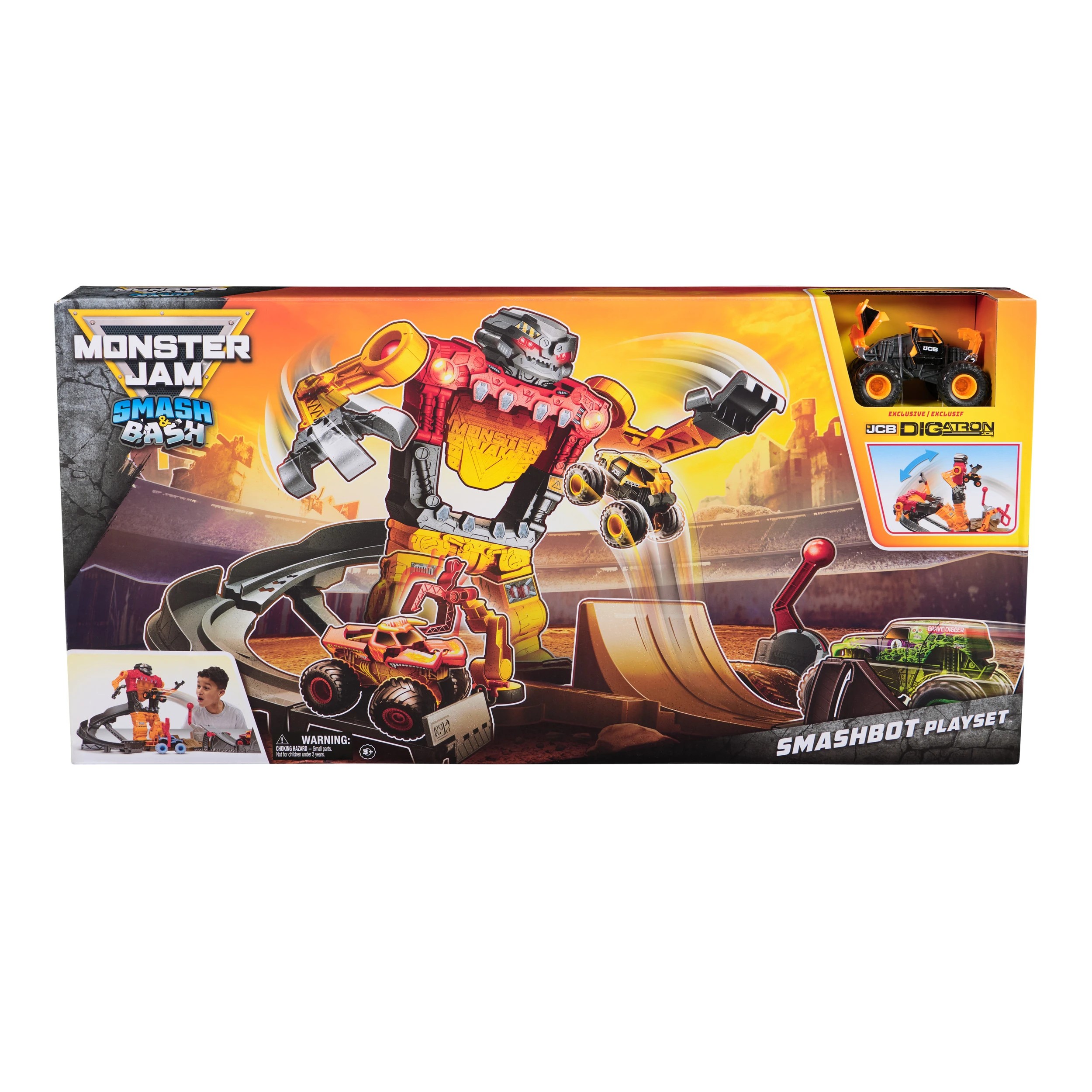 1 Monster Jam 1:64 Smash & Bash Smashbot Playset, 1 of 8