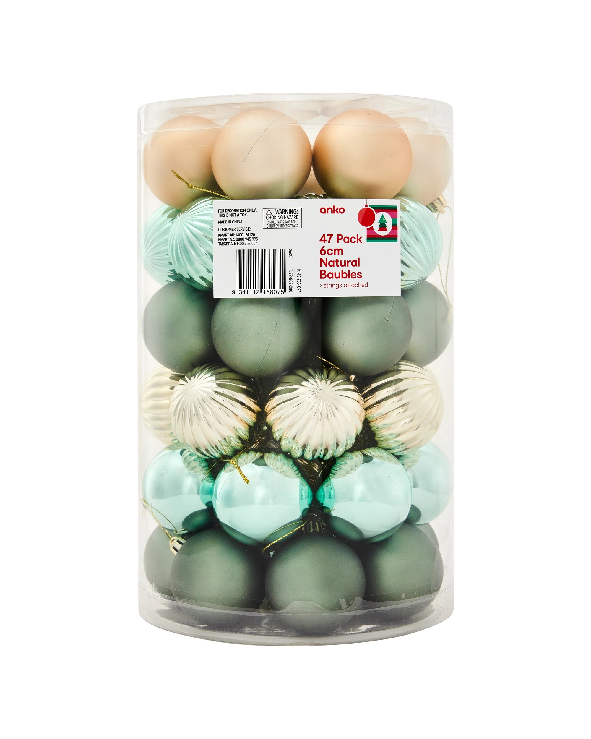 9 47 Pack 6cm Natural Baubles, 9 of 9