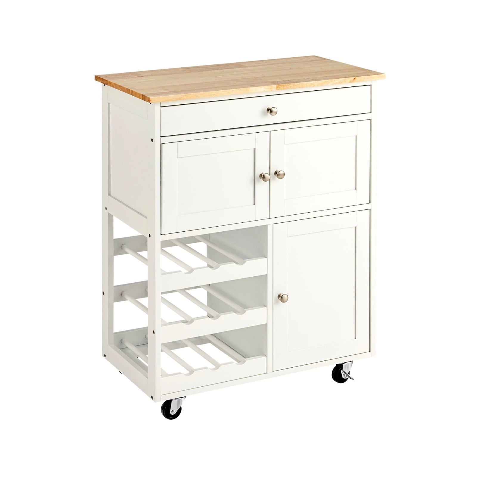 1 Costway Kitchen Island Trolley w/Wine Rack, 1 of 5