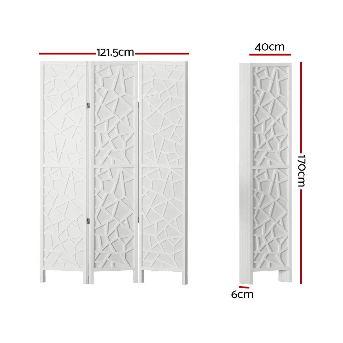 2 Artiss 3 Panel Room Divider Screen 122x170cm Clover - White, 2 of 7