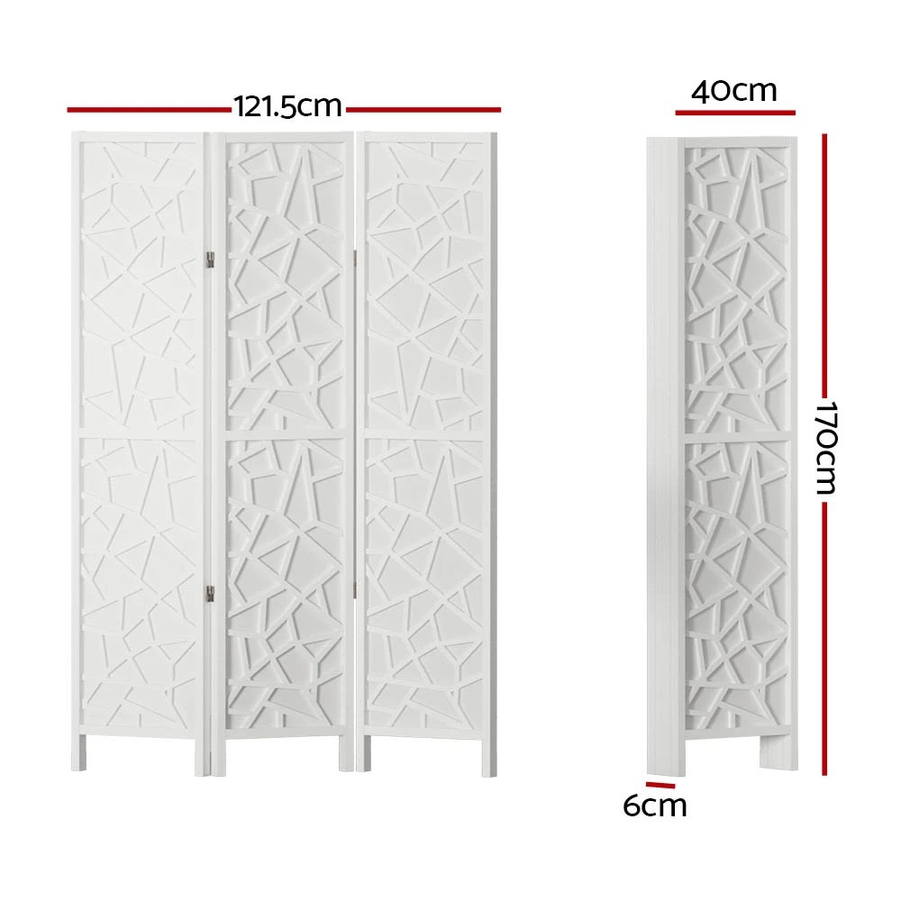 2 Artiss 3 Panel Room Divider Screen 122x170cm Clover - White, 2 of 7