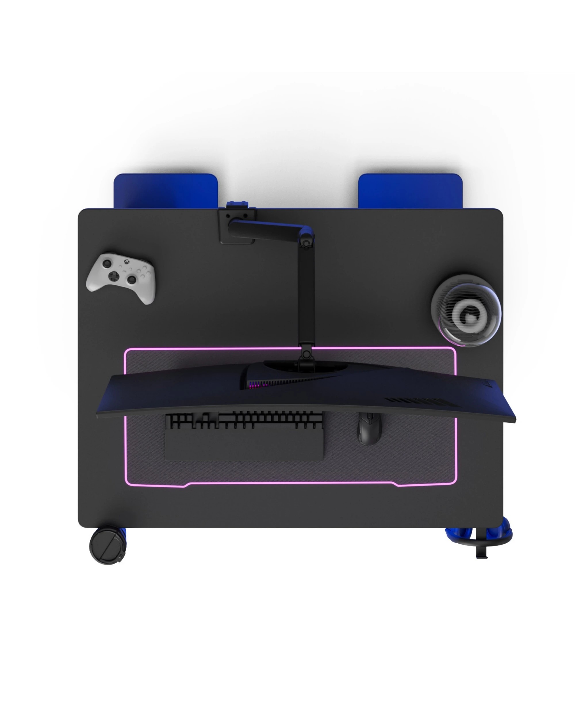 3 Movable Gaming Desk with LED Lights & Power Outlet, 3 of 8