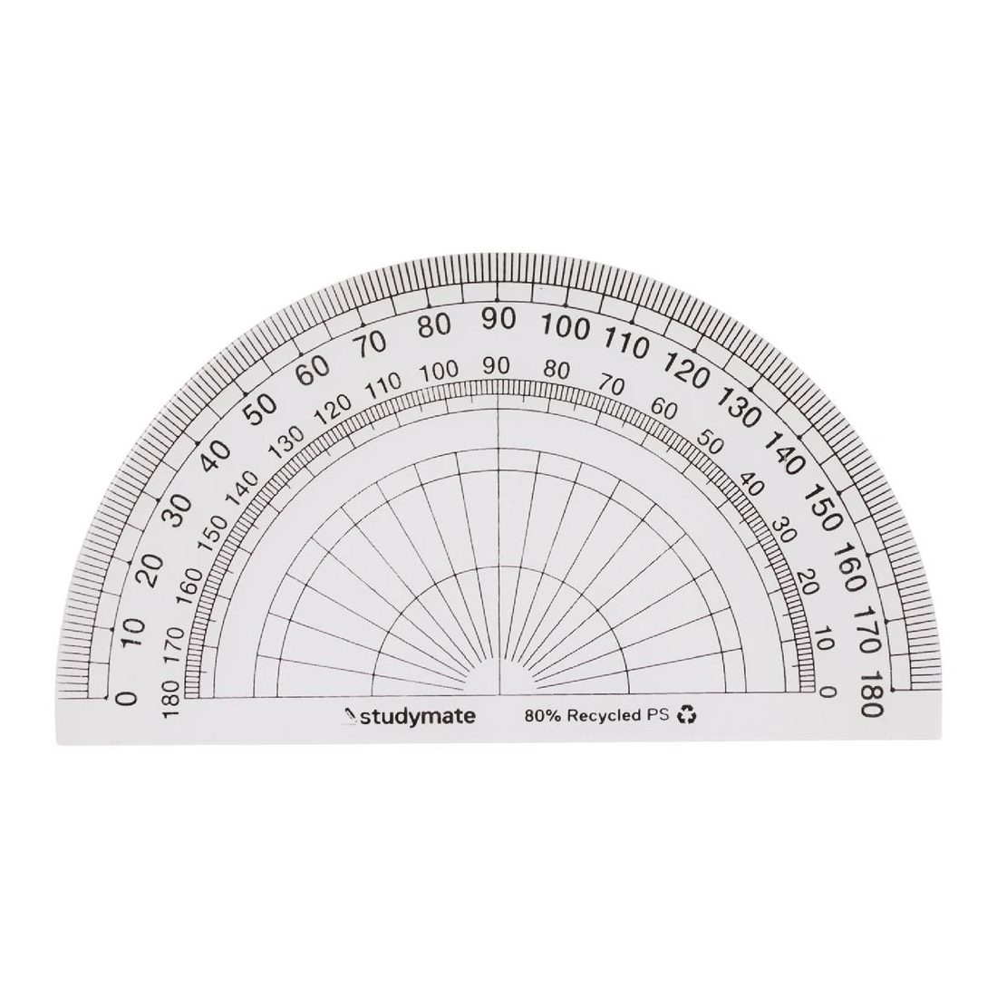 1 Studymate 10cm 180 Degree Protractor, 1 of 2