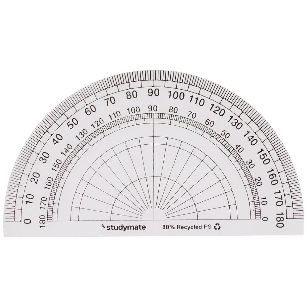 1 Studymate 10cm 180 Degree Protractor, 1 of 2