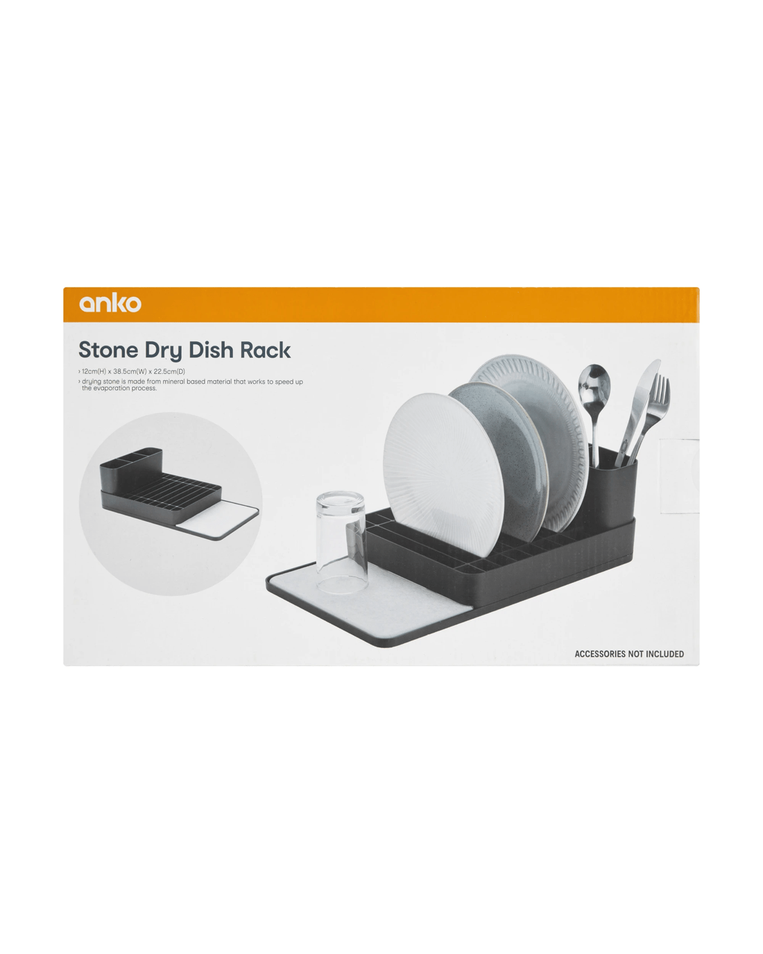 8 Stone Dry Dish Rack - Black, 8 of 8