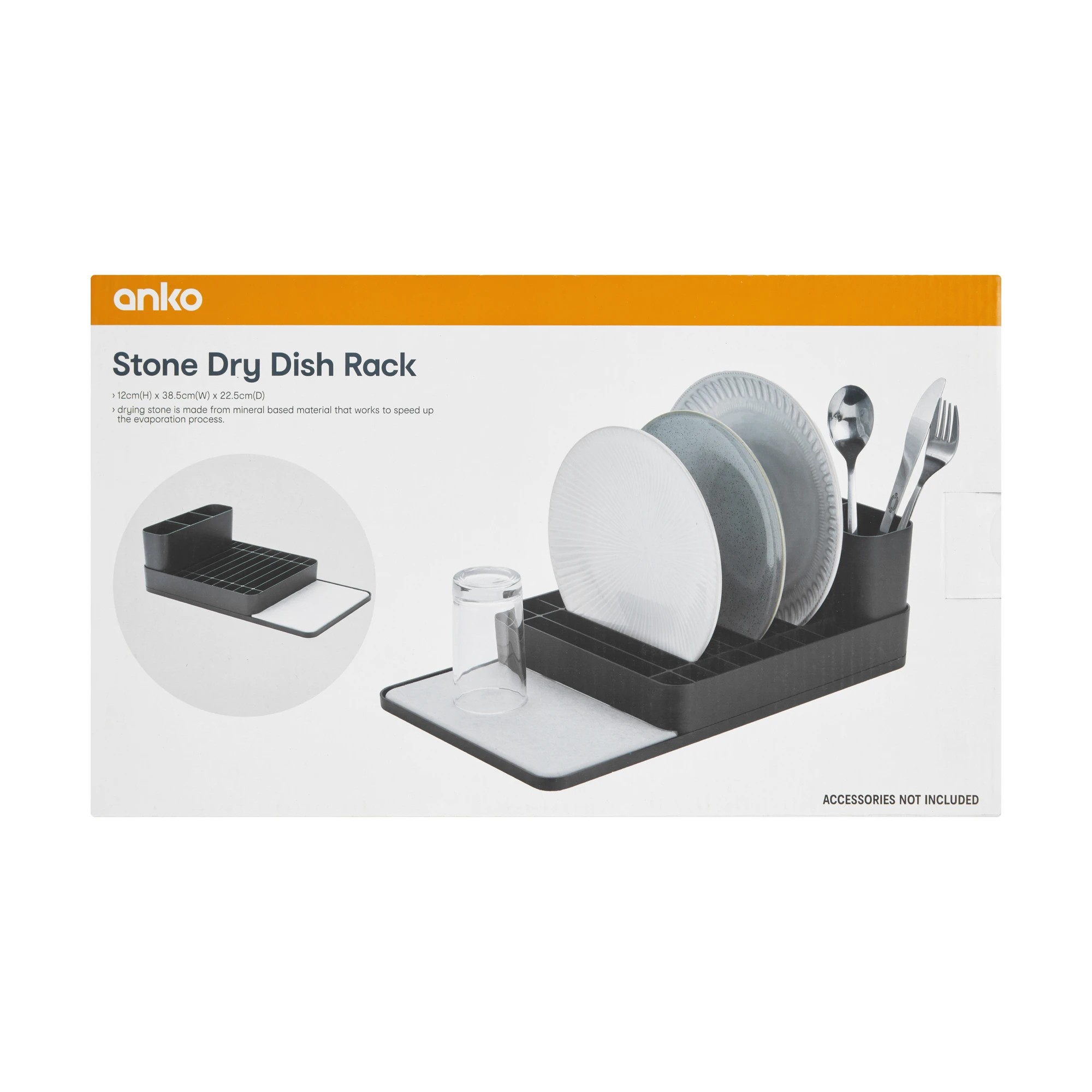 8 Stone Dry Dish Rack - Black, 8 of 8