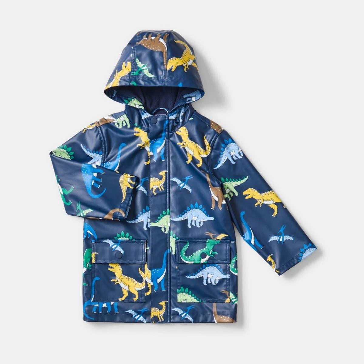 9 Printed Rain Jacket Blu Dino, 9 of 10