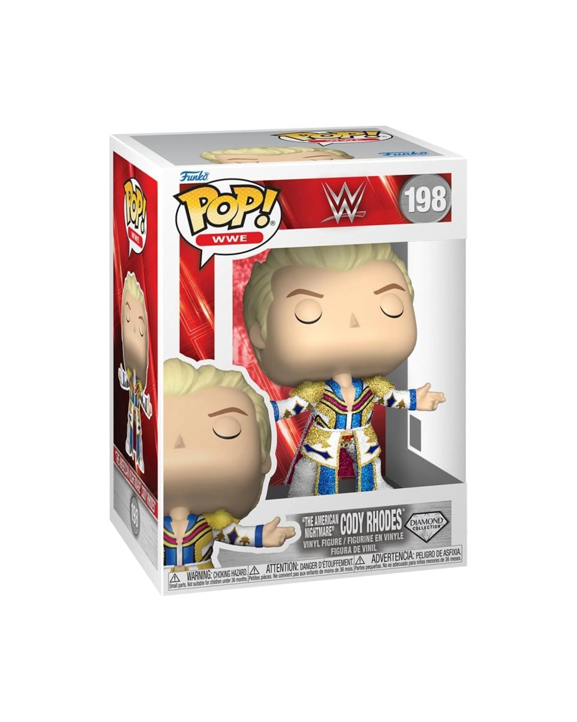 3 WWE American Nightmare Cody Rhodes Diamond Glitter Funko POP! Vinyl, 3 of 3