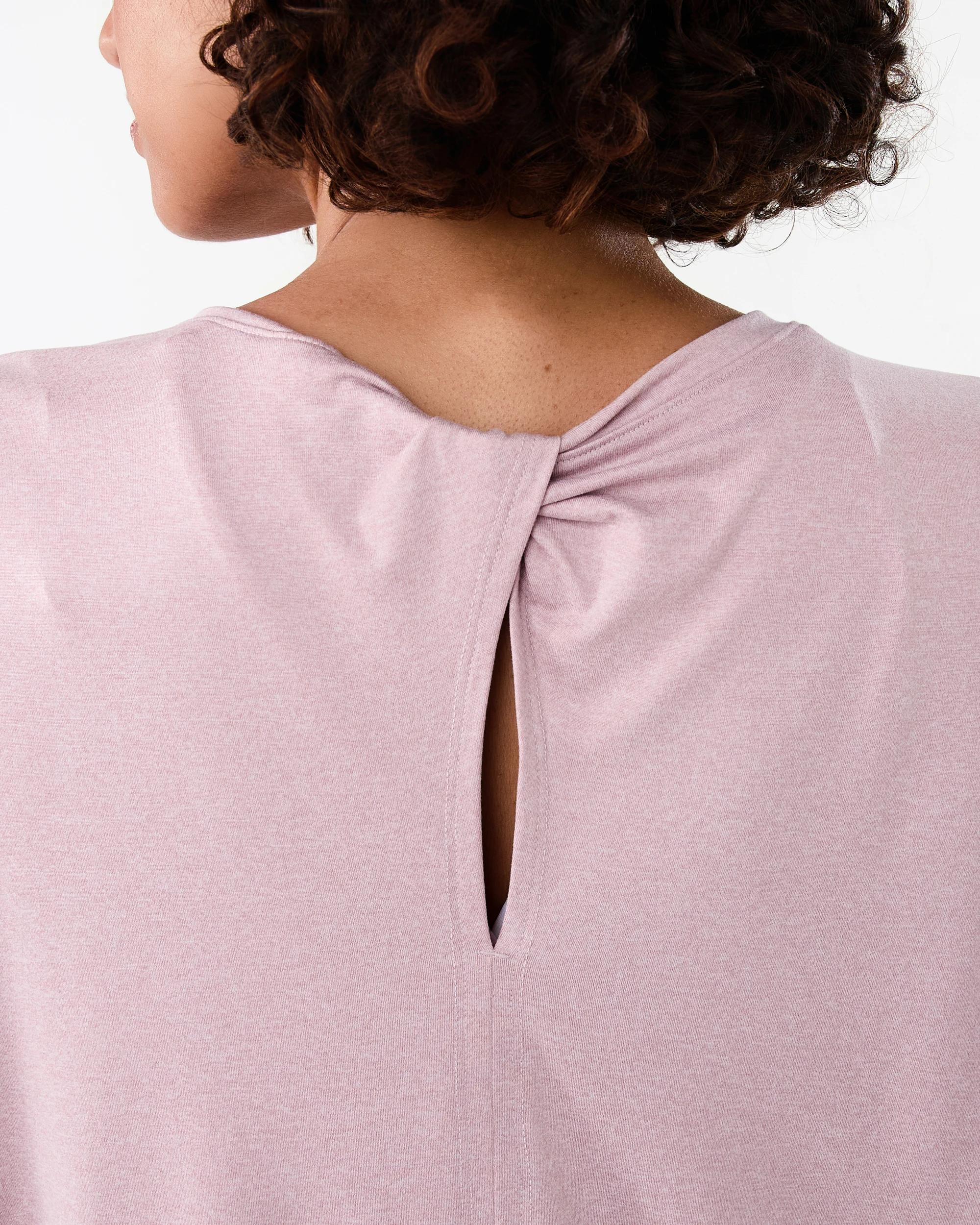 6 Active Womens Twist Back Studio T-shirt Burn Pink, 6 of 7