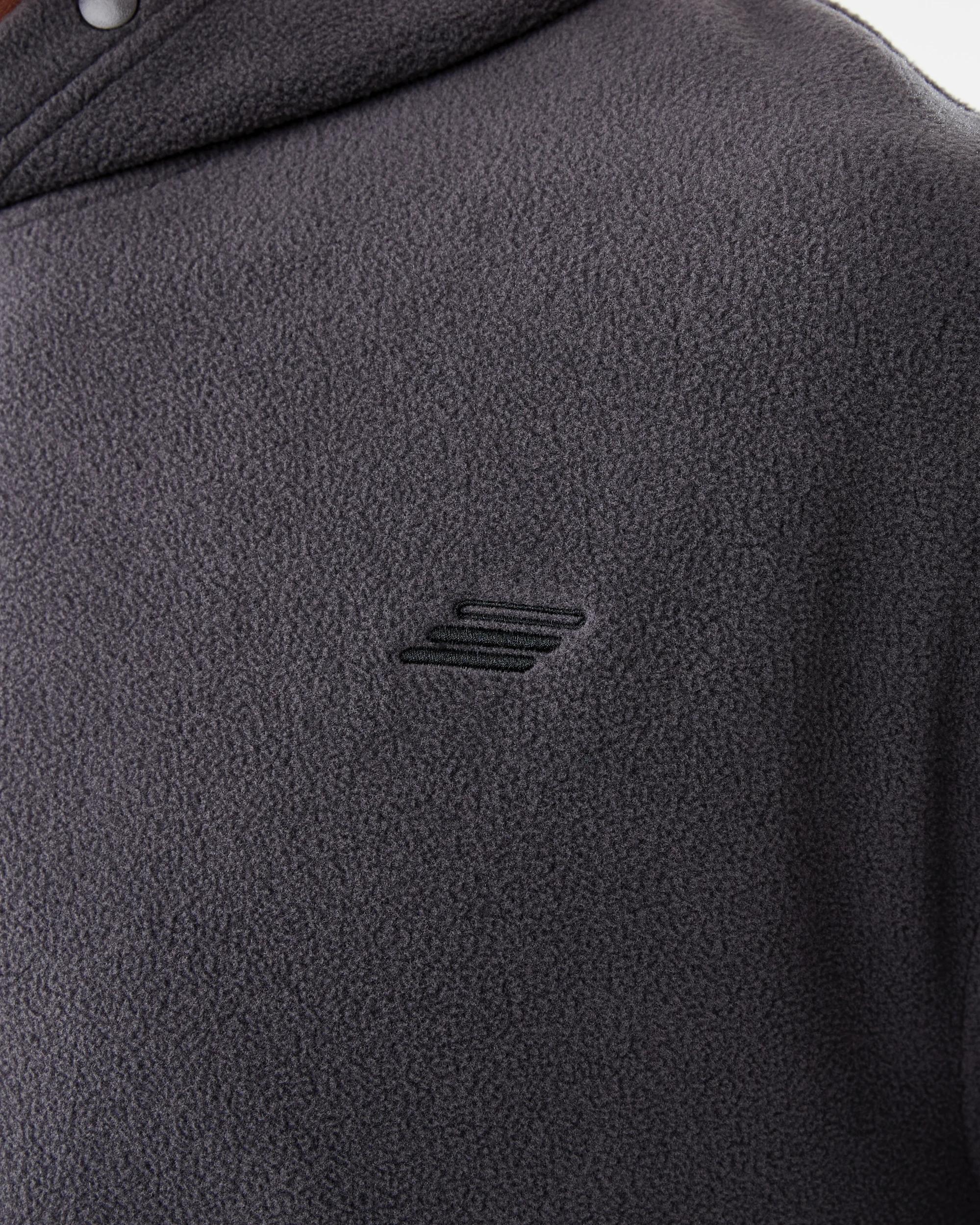 6 Active Mens Oversized Polar Fleece Hoodie Gry Drkish, 6 of 7