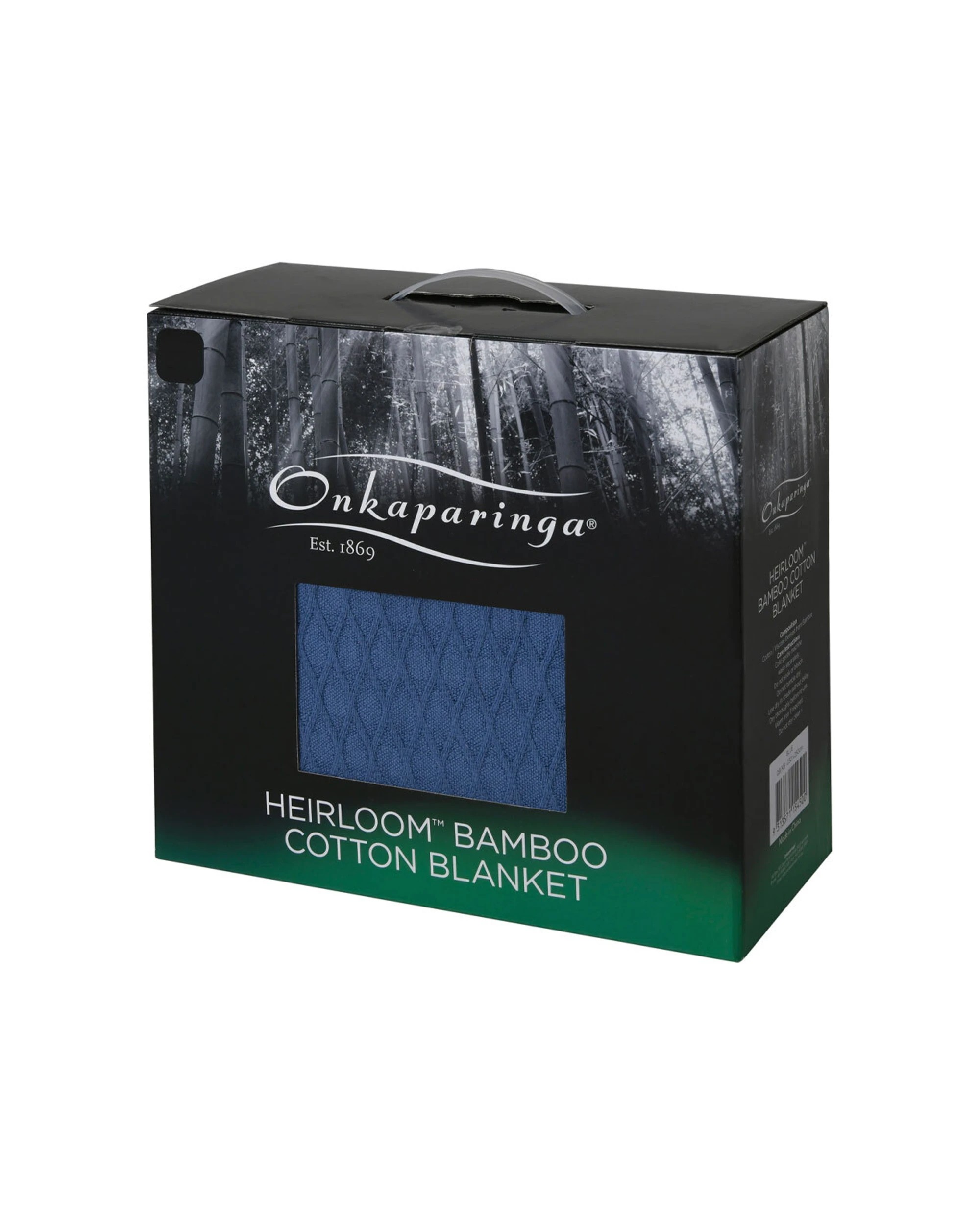 2 Onkaparinga Heirloom Bamboo Cotton Blanket Durable Soft Machine - Blue, 2 of 2