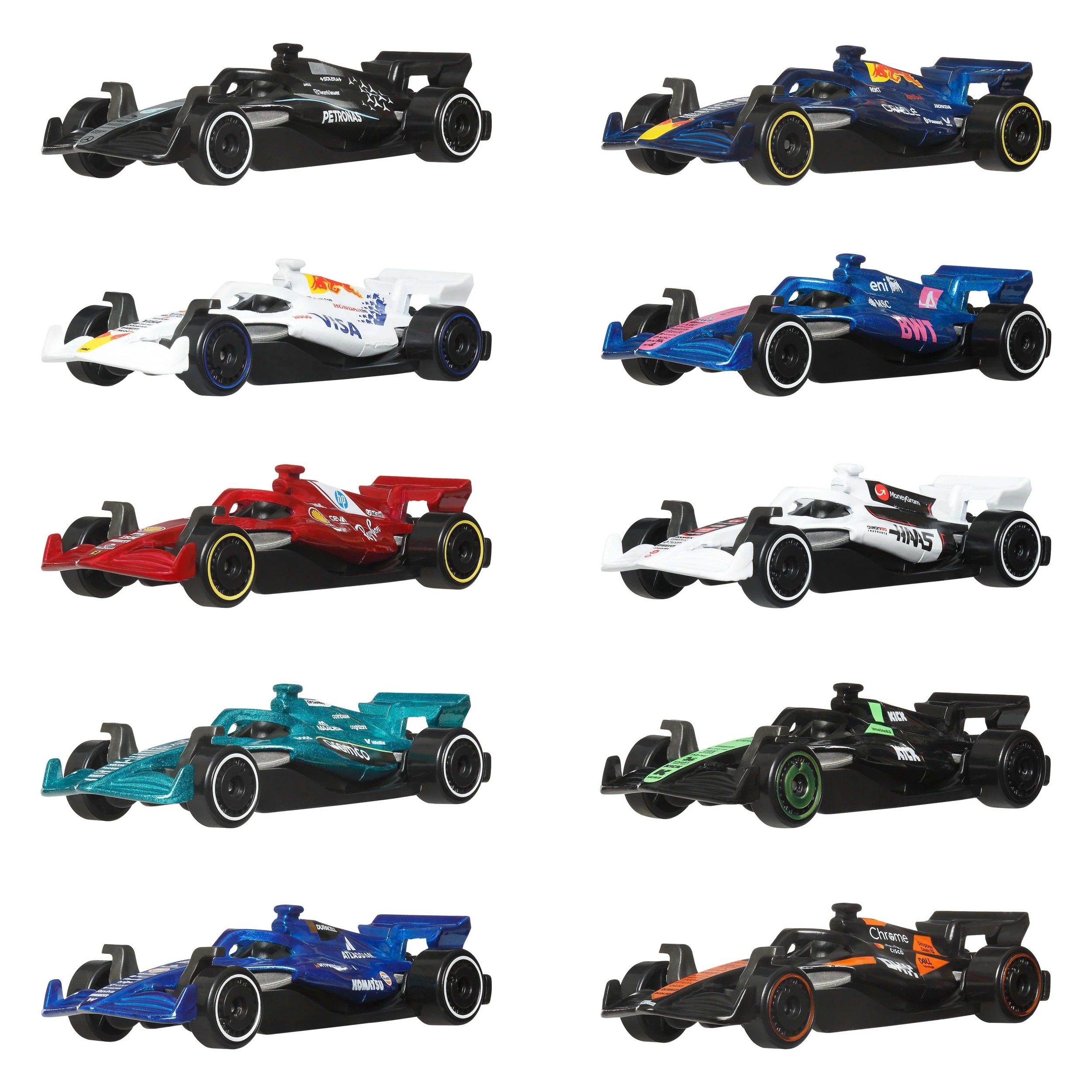 2 10 Pack Hot Wheels Formula 1 1:64 Scale Toy Cars, 2 of 6