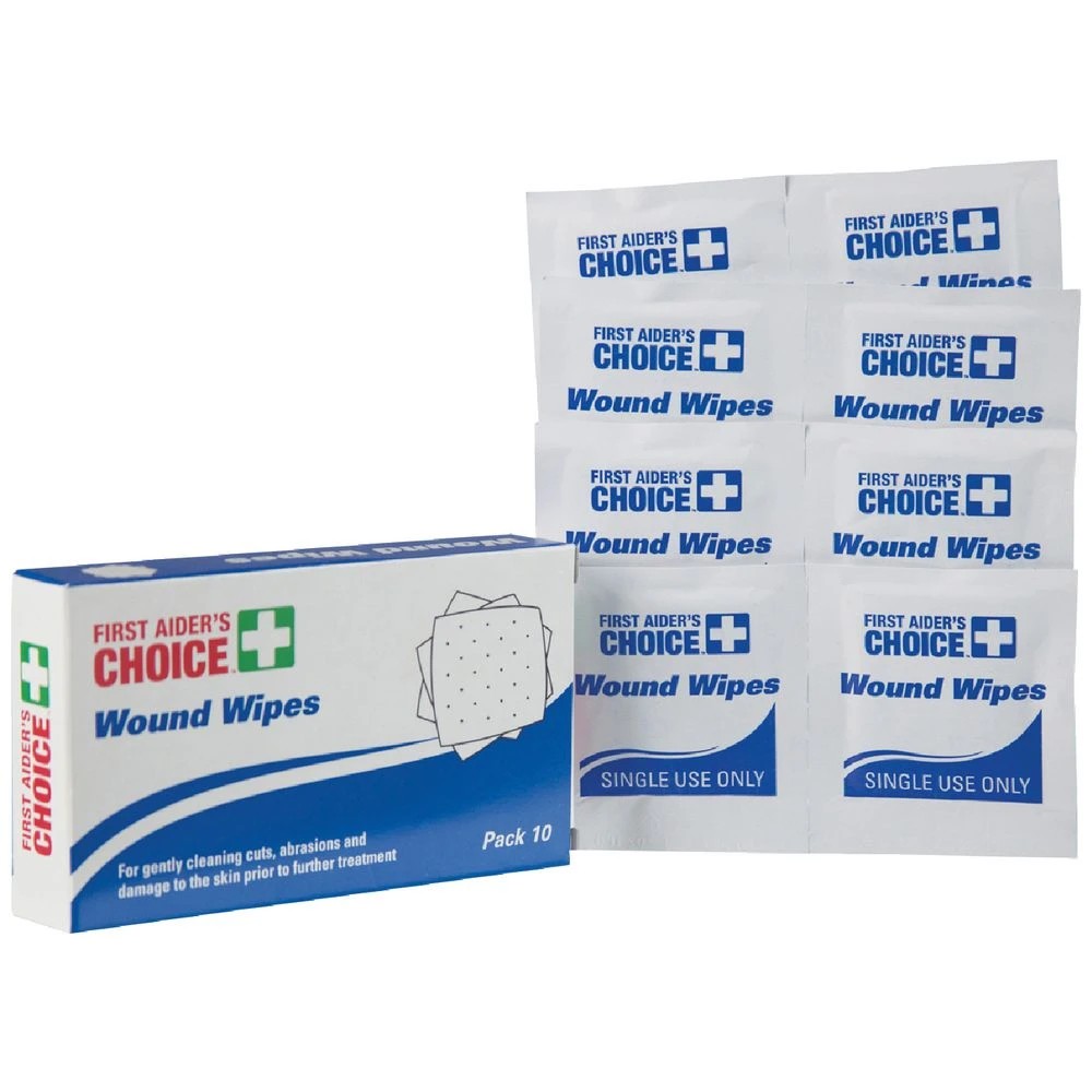 1 First Aiders Choice Wound Wipes 10 Pack, 1 of 1