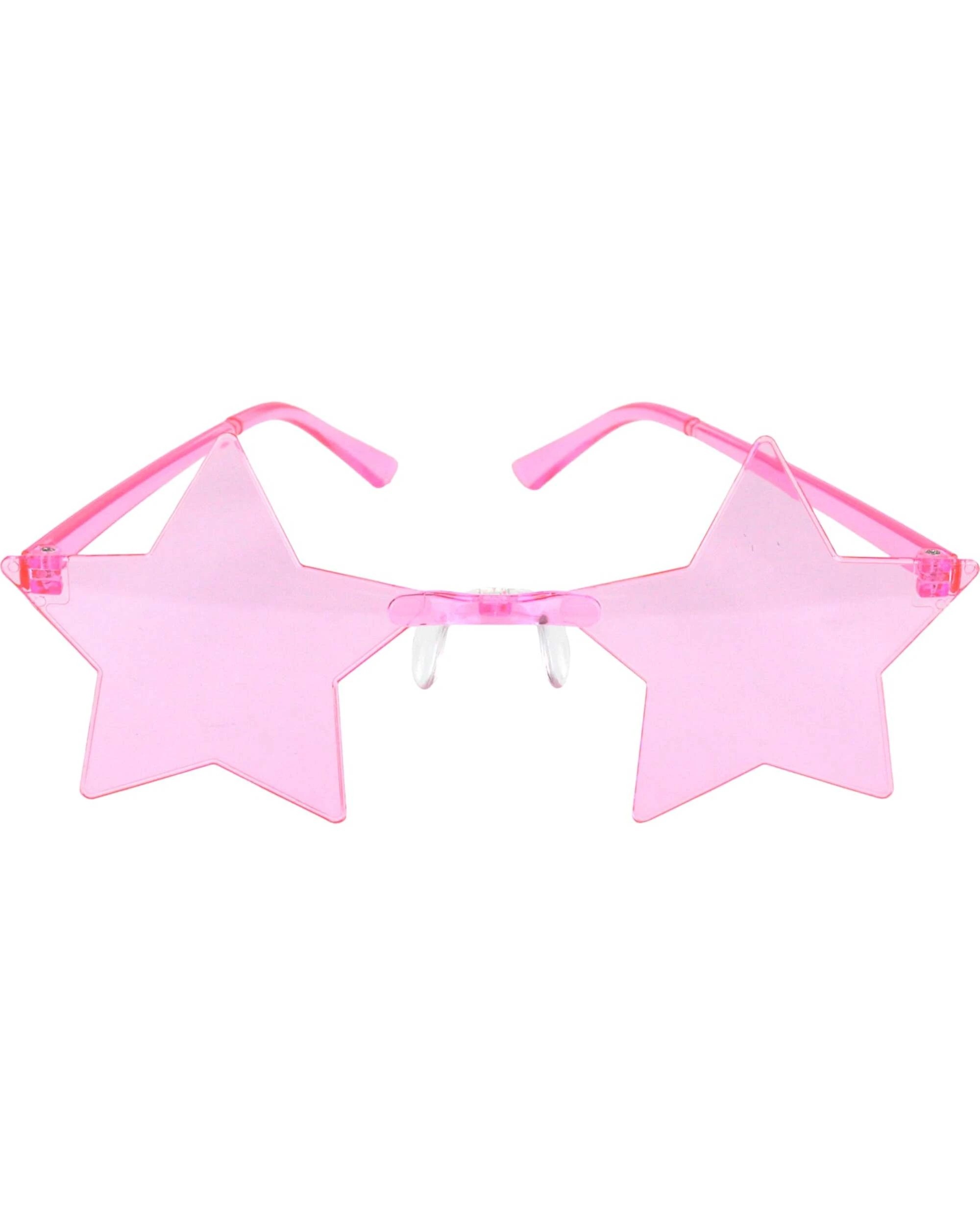1 JD Party Perspex Star Glasses - One Size - Pink, 1 of 3