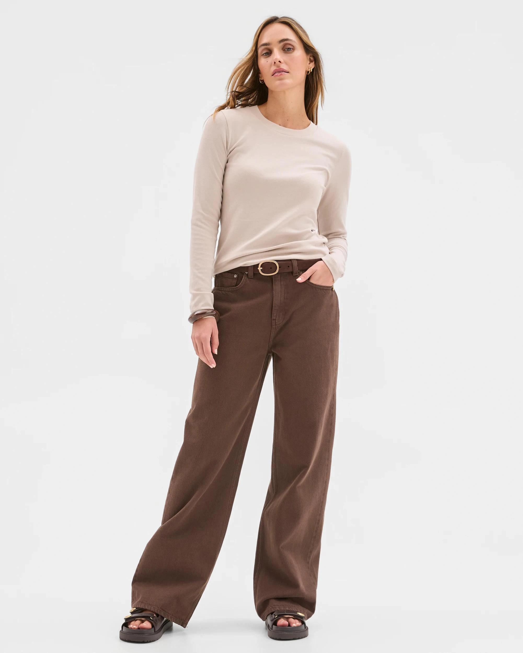 2 Target Woman Soft Touch Long Sleeve T-Shirt PEBBLE, 2 of 5
