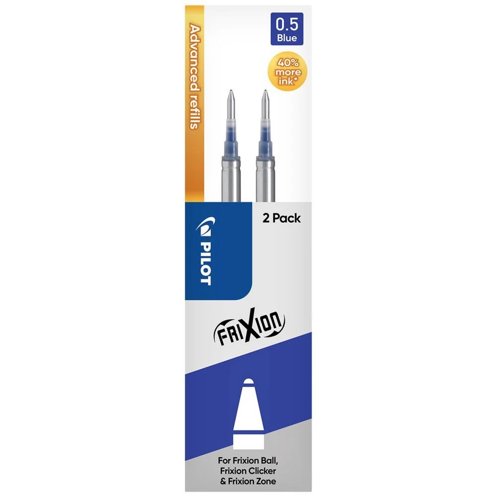 1 PILOT FriXion Advanced Erasable Gel Refill 0.5mm Blue 2 Pack, 1 of 3