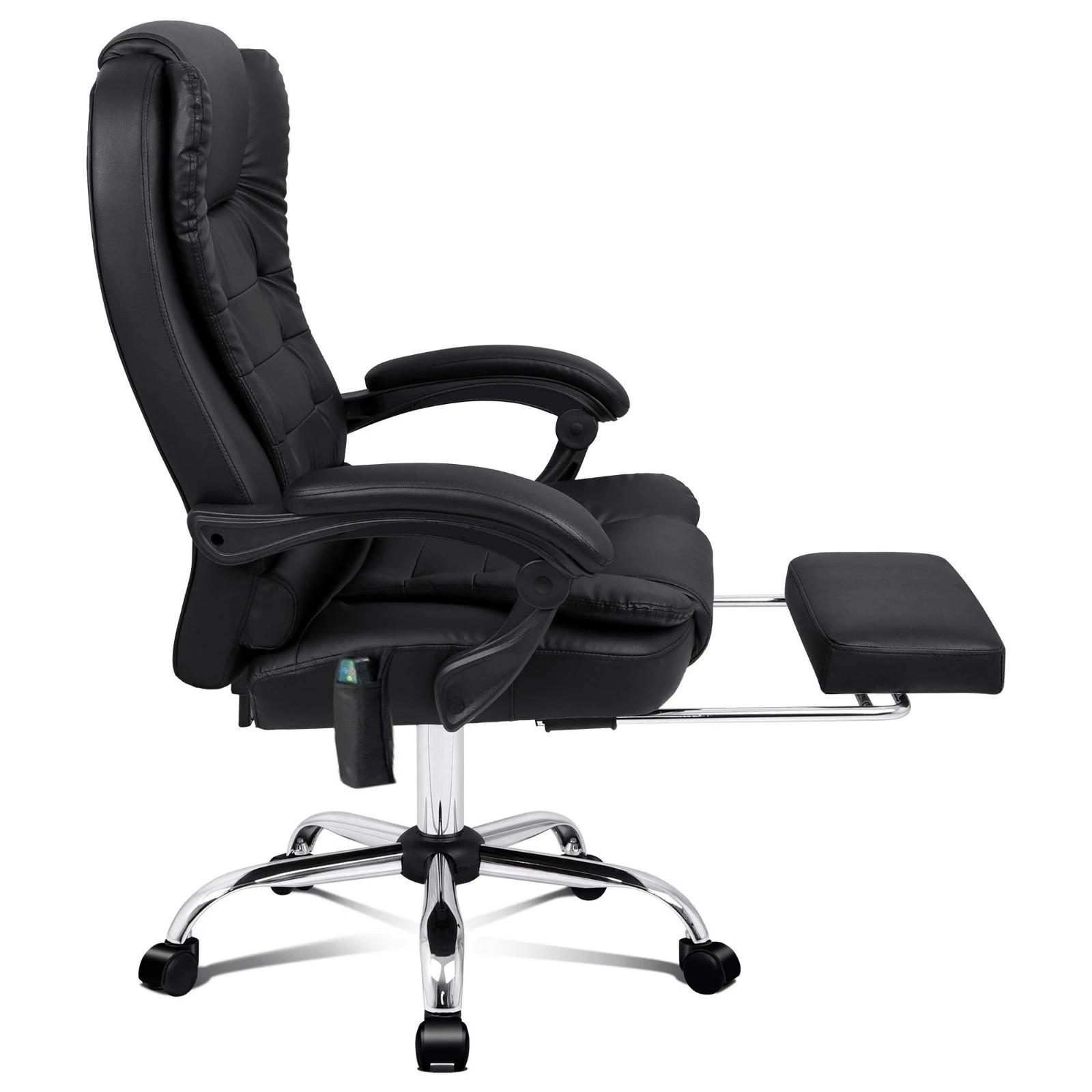 6 Alfordson Massage Office Chair Heated Seat Executive Gaming Racer PU Leather - Black, 6 of 10