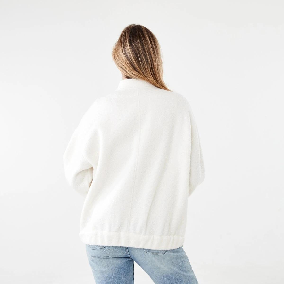 3 Boucle Bomber Jacket Ecru, 3 of 6