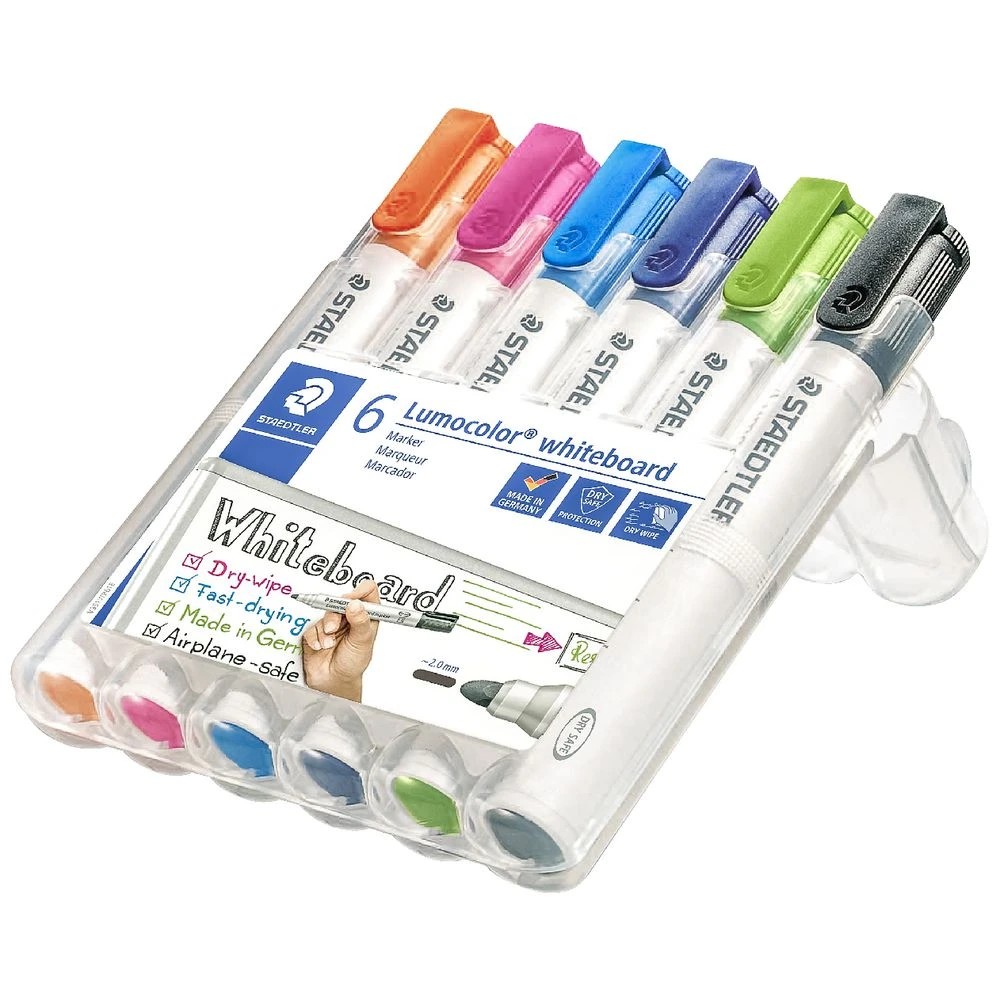 3 Staedtler Lumocolor Whiteboard Markers Bullet Brights 6 Pack, 3 of 4