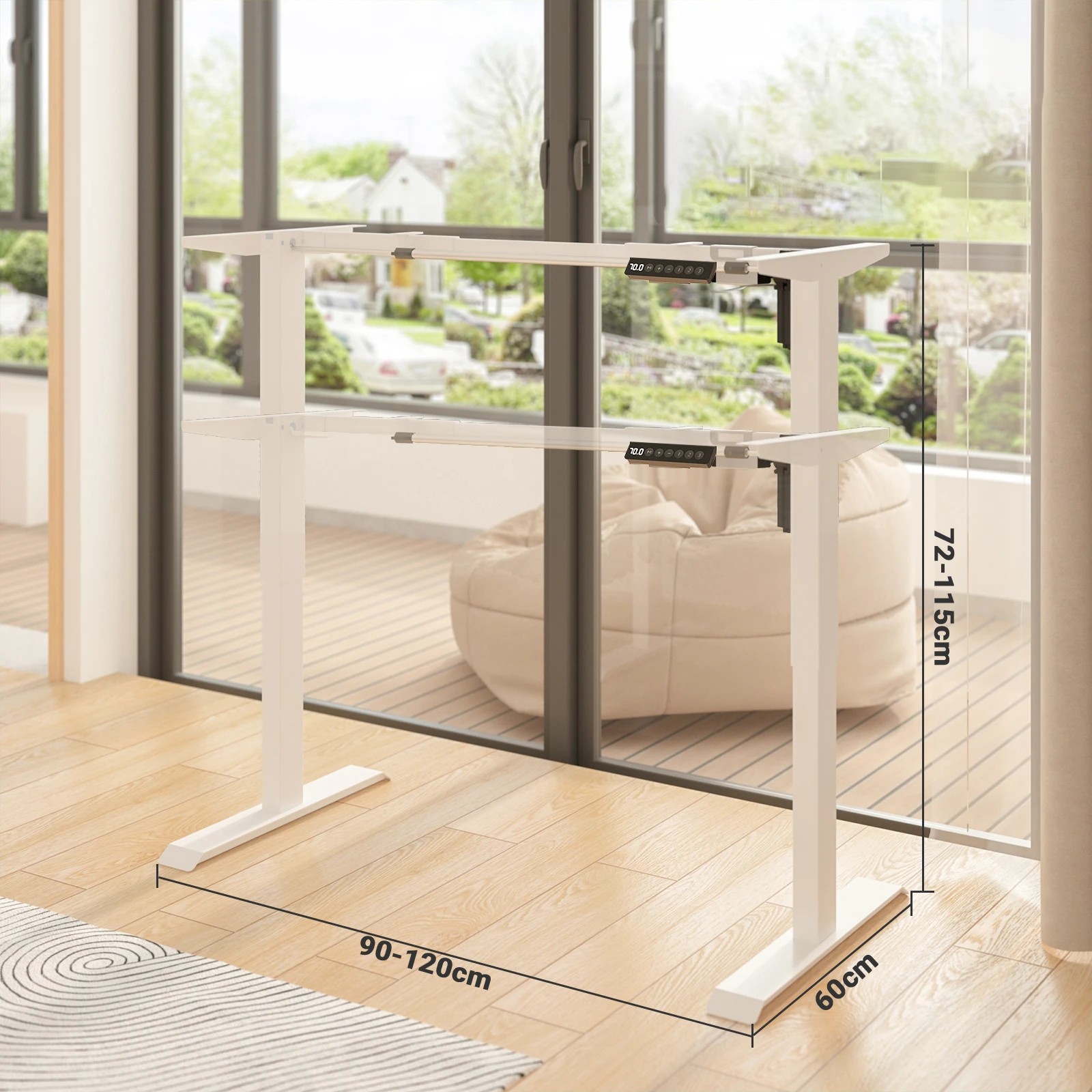 3 Advwin Height Adjustable Standing Desk Frame with Memory Smart Controller - White, 3 of 3
