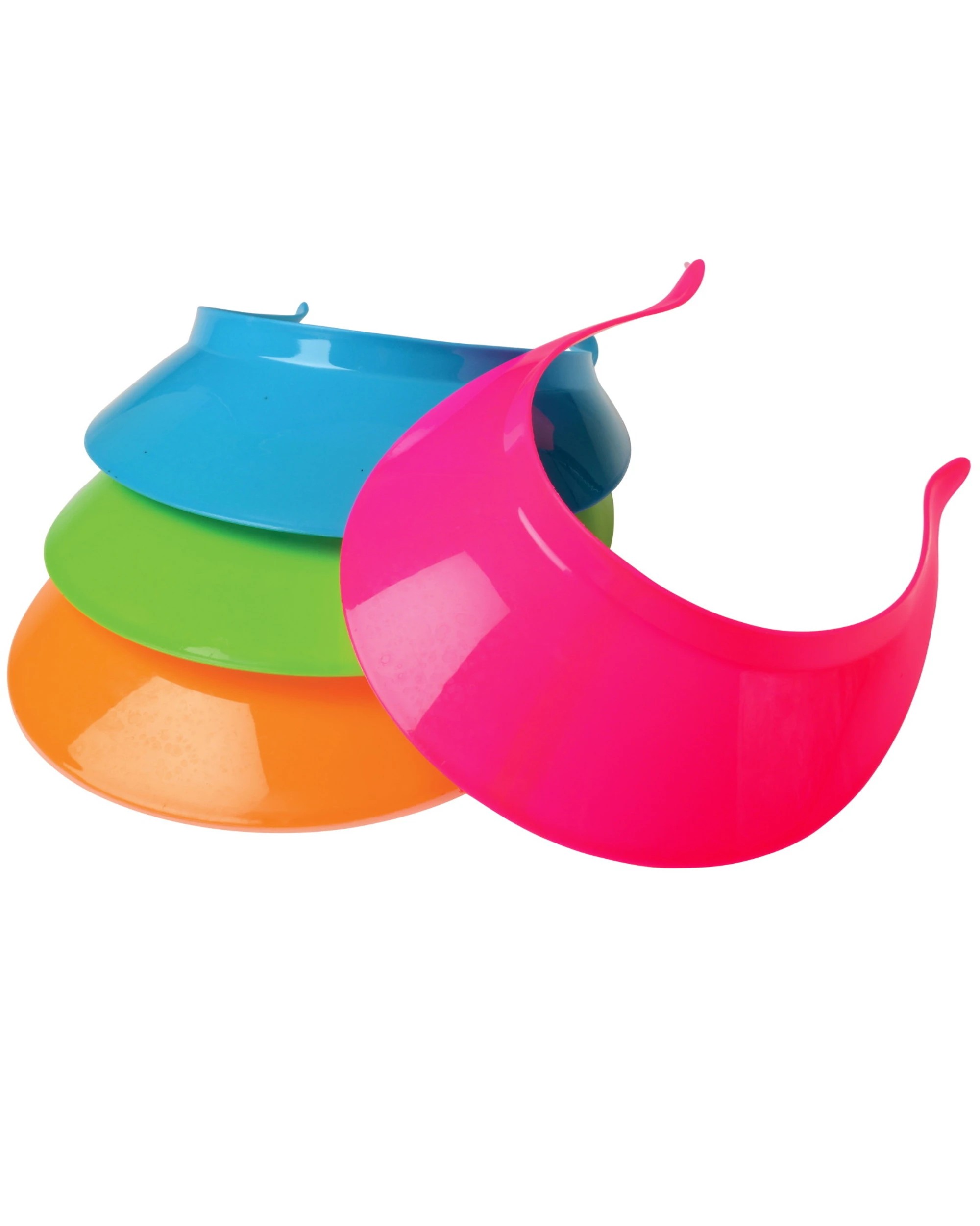 1 Partyrama 80's Neon Plastic Visors Pack of 12, 1 of 1