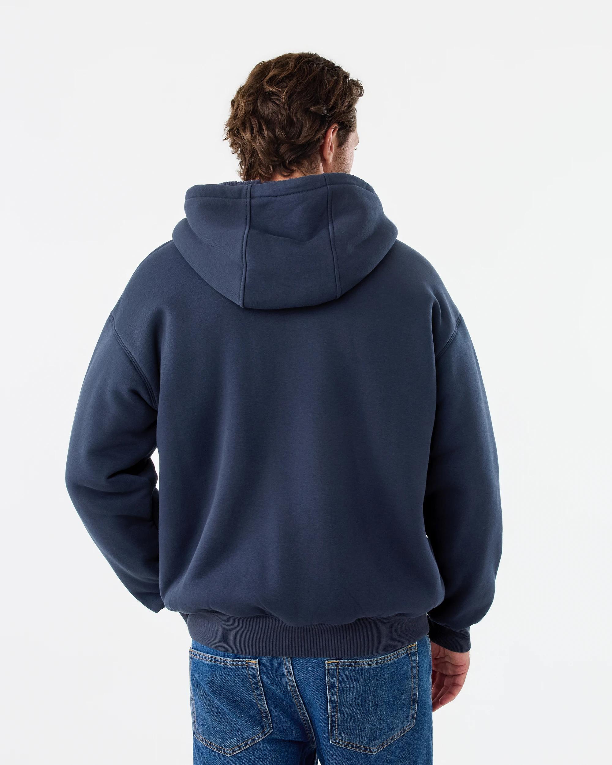 3 Sherpa Lined Zip Through Hoodie Nvy Sphire, 3 of 7