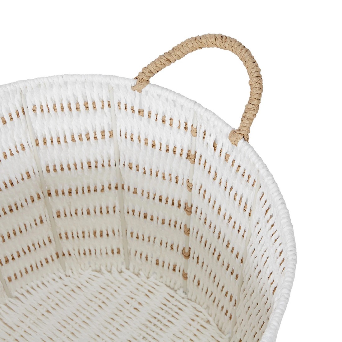 2 Round Paper Rope Round Basket - White, 2 of 7