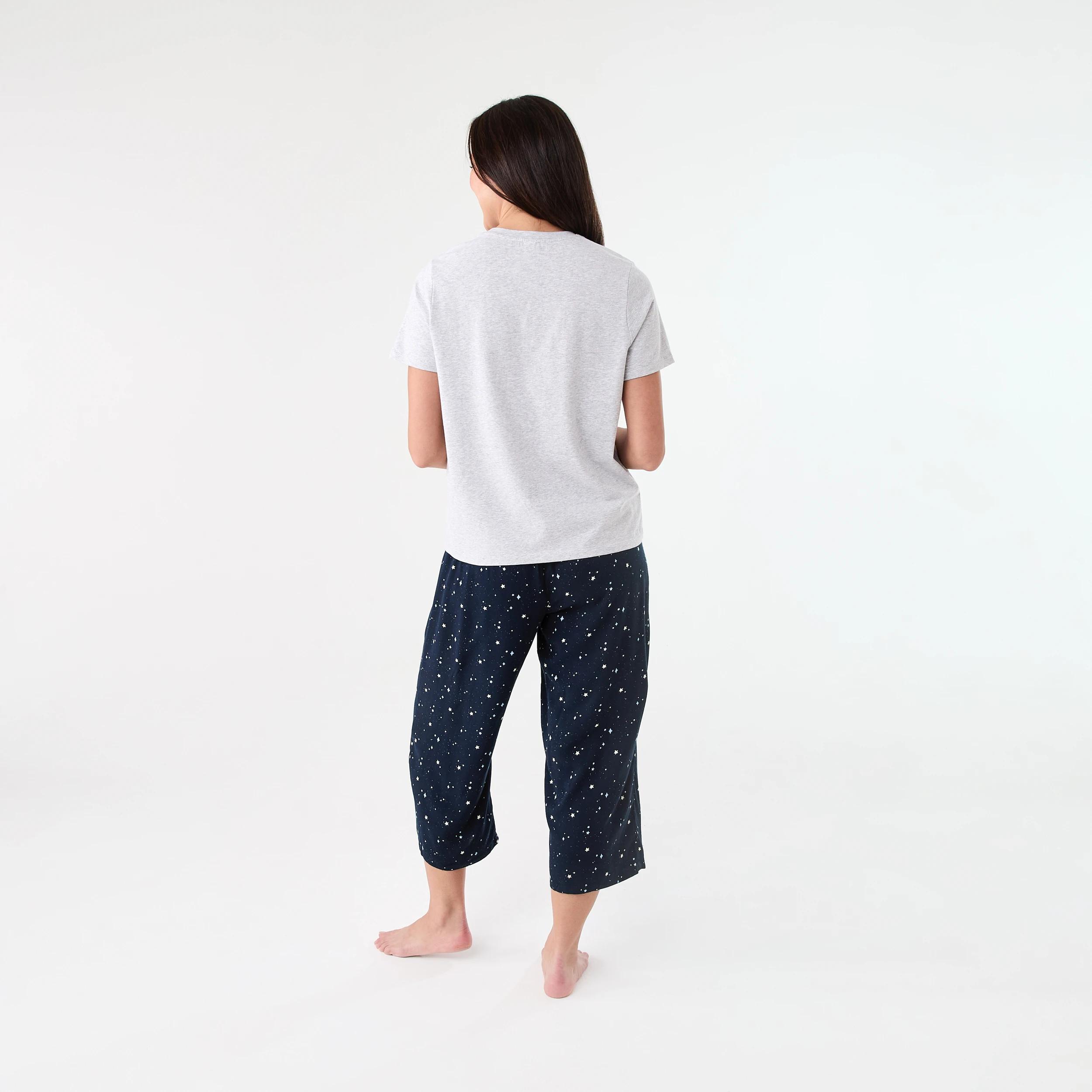 3 Print Knit T-shirt and 3/4 Woven Pants Pyjama Set Sleepy, 3 of 7