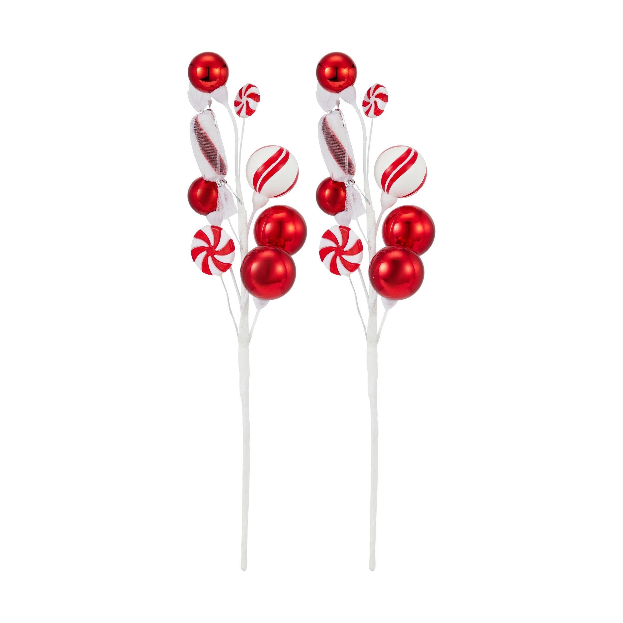 1 2 Pack Candy Cane Tree Picks, 1 of 2
