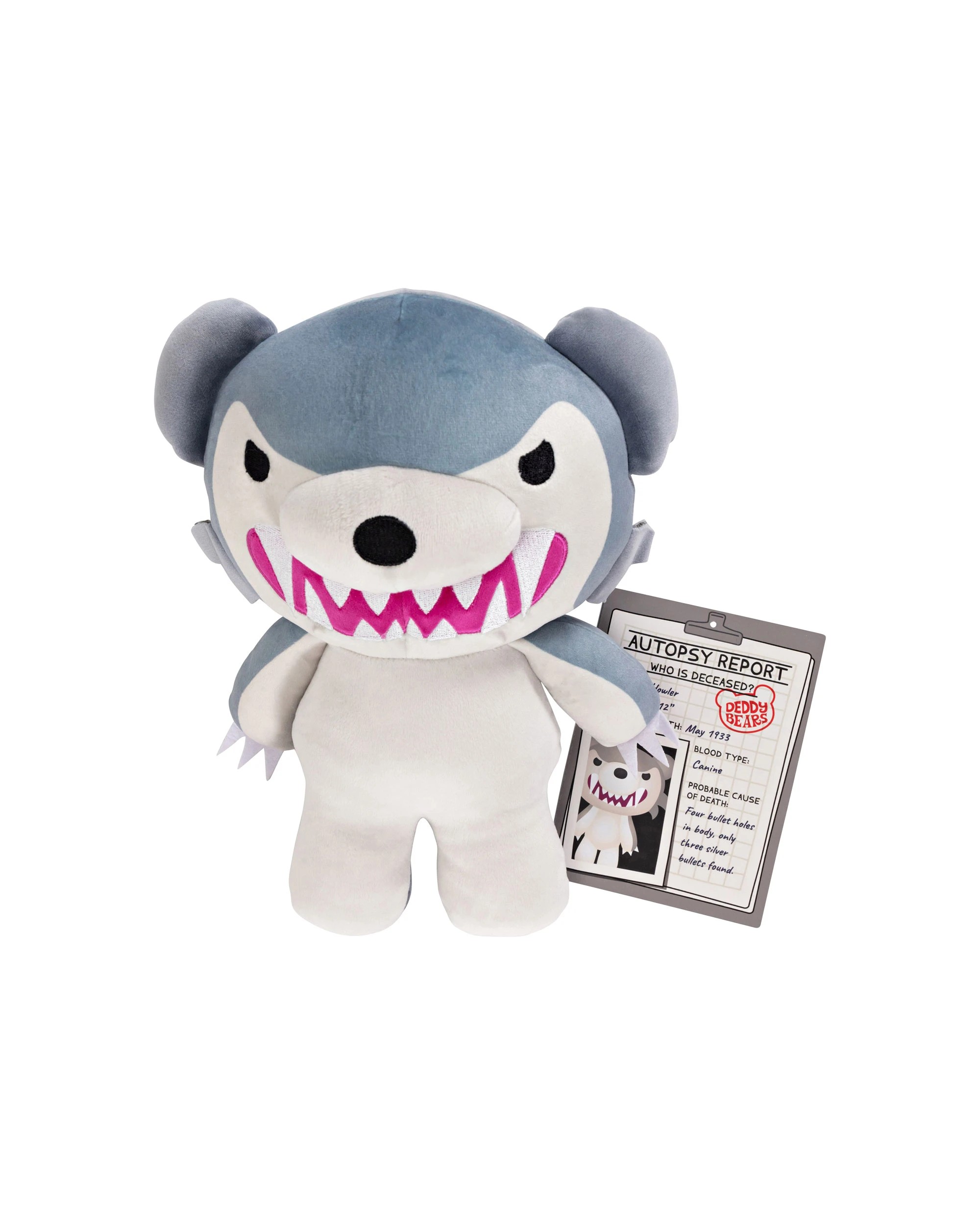 3 Deddy Bears - Howler Halloween Bear in Bag, Plush Toy, Grey, 30cm (Height) - Grey, 3 of 4