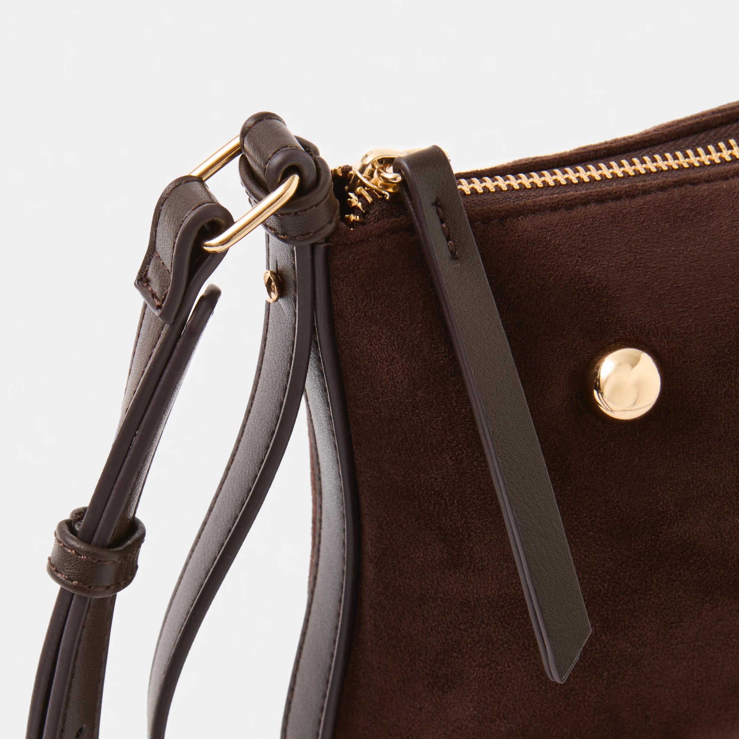 4 Studded Slouchy Crossbody Bag CHOCOLATE PLUM, 4 of 6